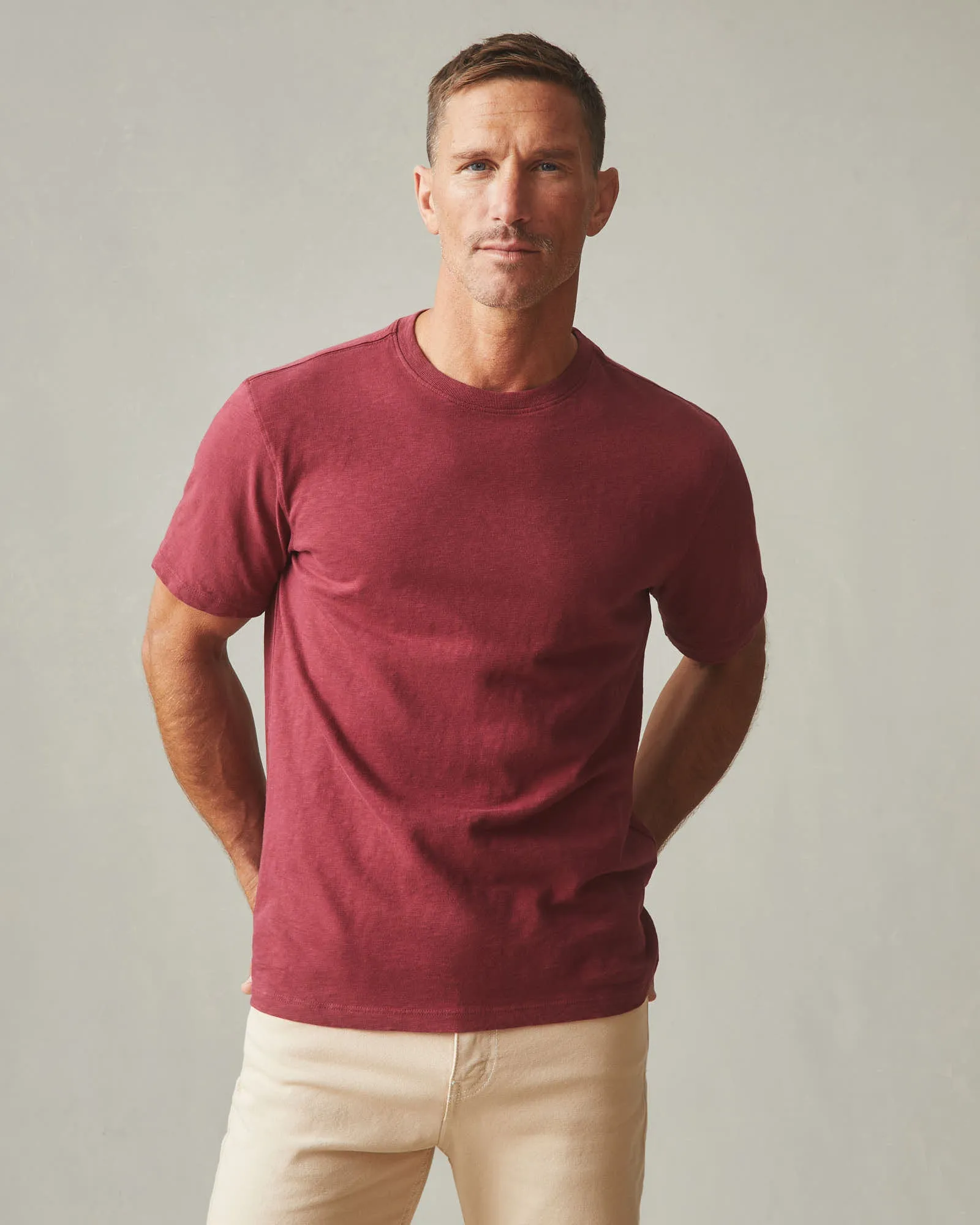 Men's Premium Slub Crew Tee - Oxblood sold by American Giant