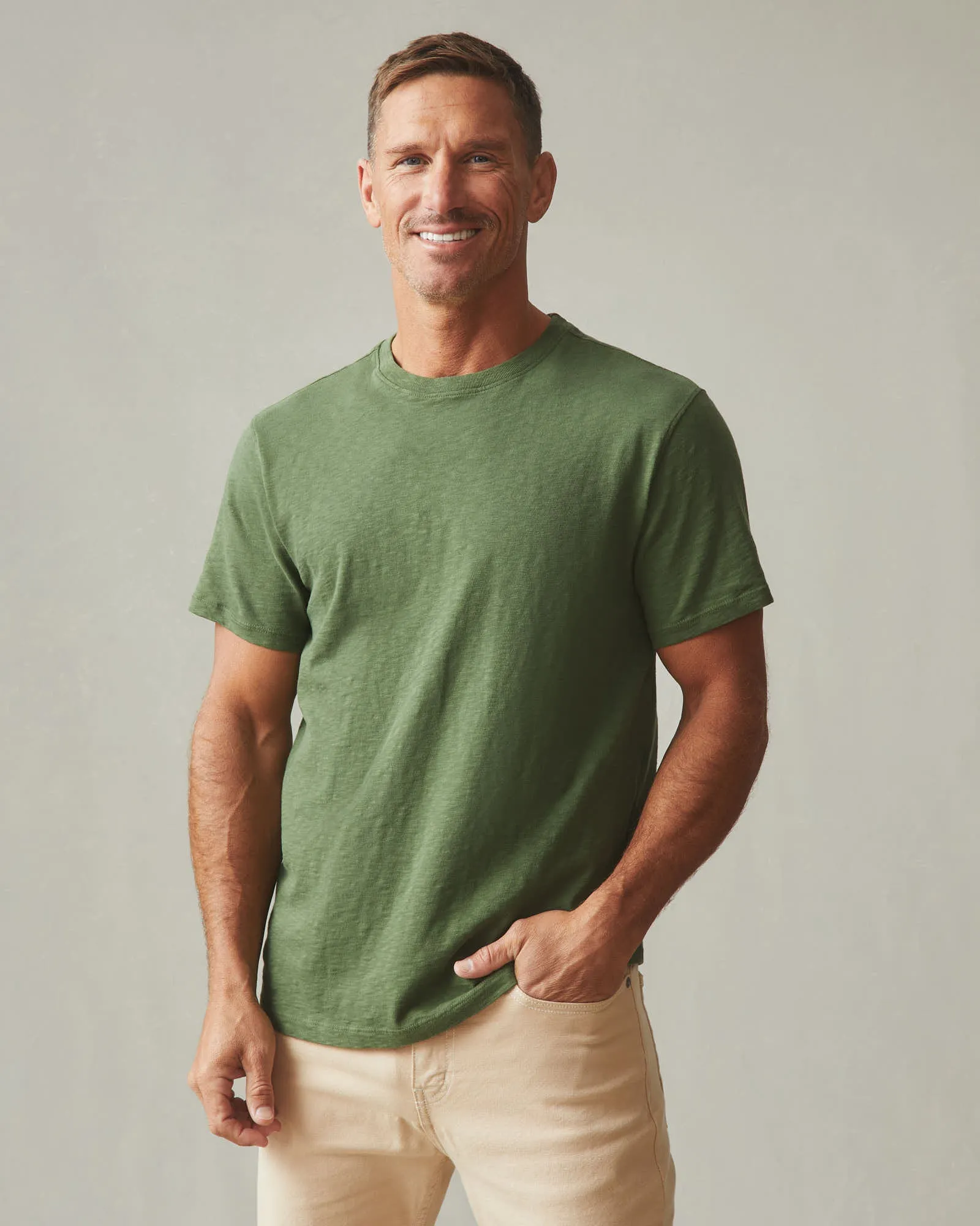 Men's Premium Slub Crew Tee - Chive sold by American Giant