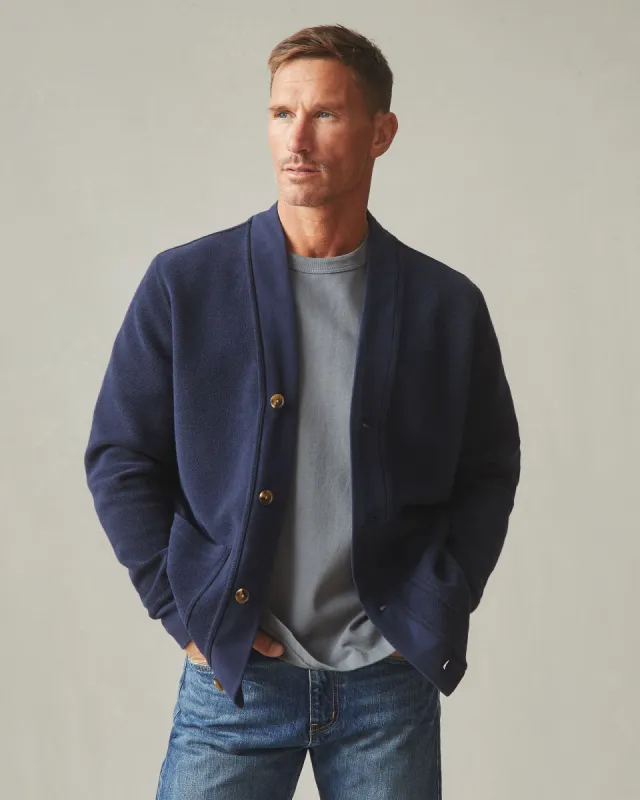 French Terry Twill Cardigan - Oxford Blue sold by American Giant