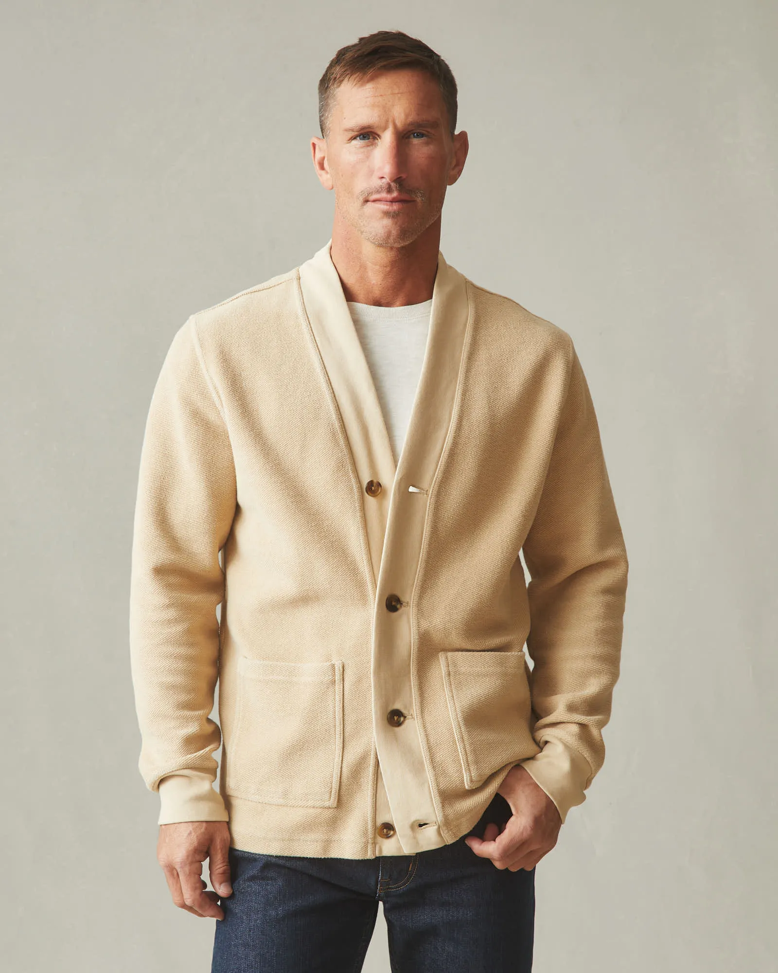 French Terry Twill Cardigan - Safari sold by American Giant product image thumbnail 4