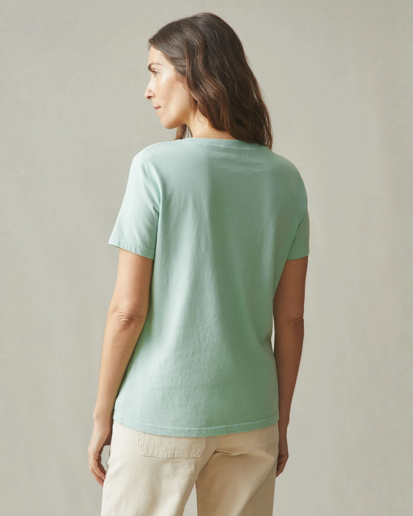 Women's Classic Cotton V-Neck Tee - Grayed Jade sold by American Giant product image thumbnail 2