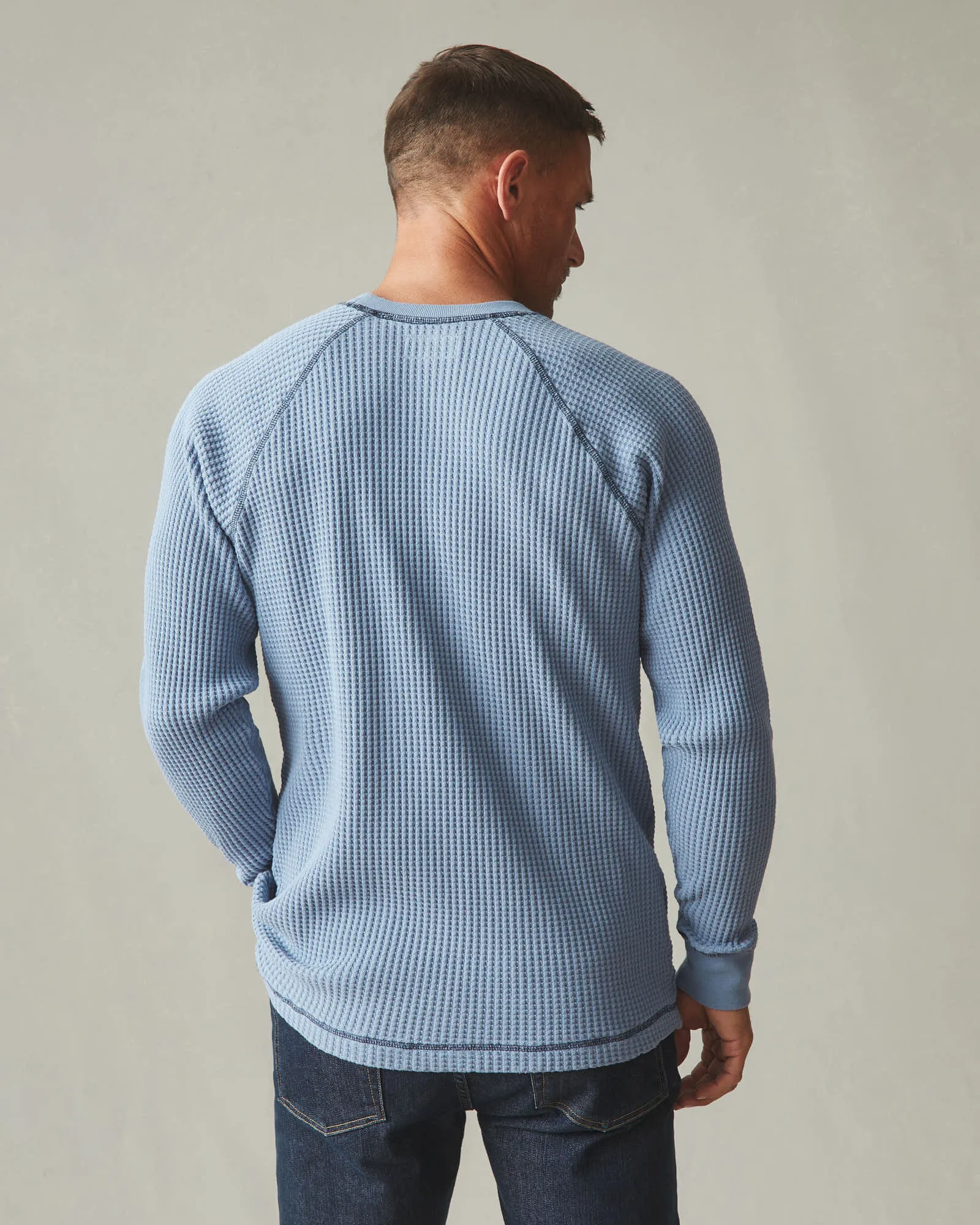 Men's Waffle Crew Long Sleeve - Beach Horizon sold by American Giant product image thumbnail 2