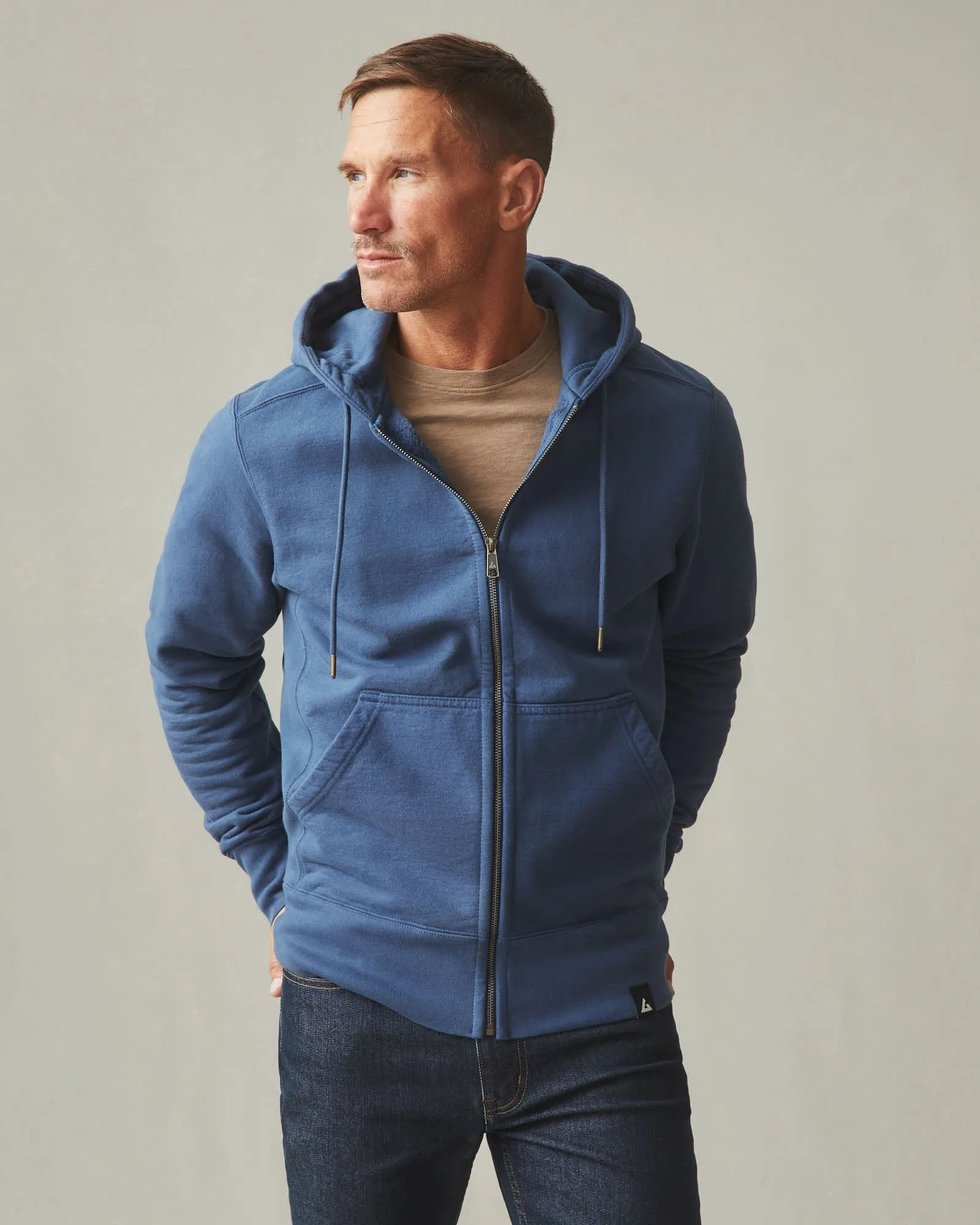 Men's Classic Full Zip - Marine Navy sold by American Giant