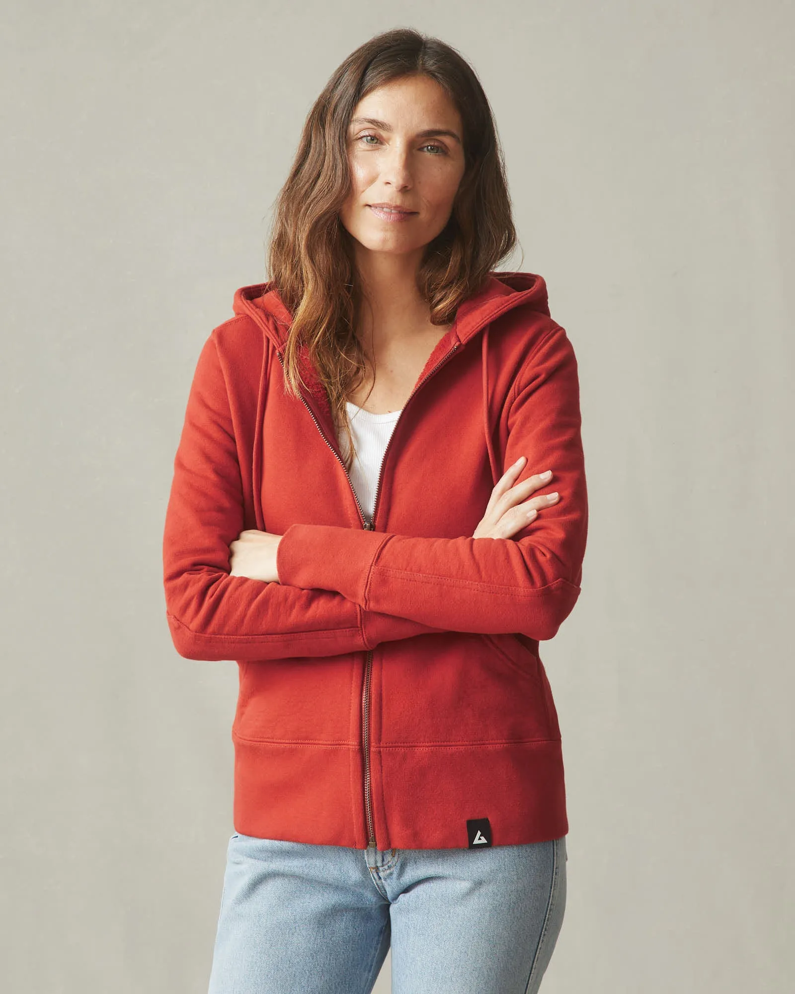 Women's Classic Full Zip - Tiger Lily sold by American Giant