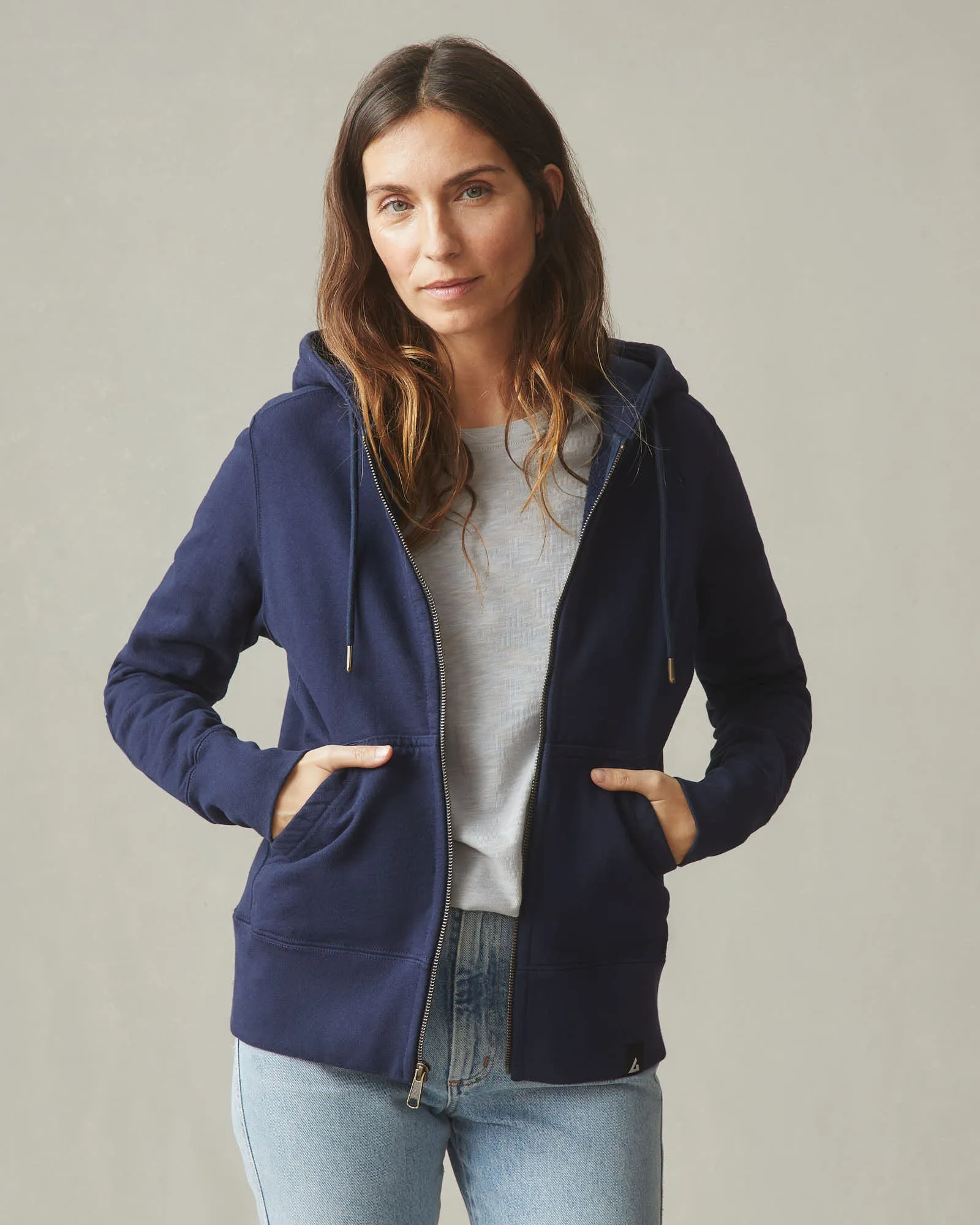 Women's Classic Full Zip - True Navy sold by American Giant