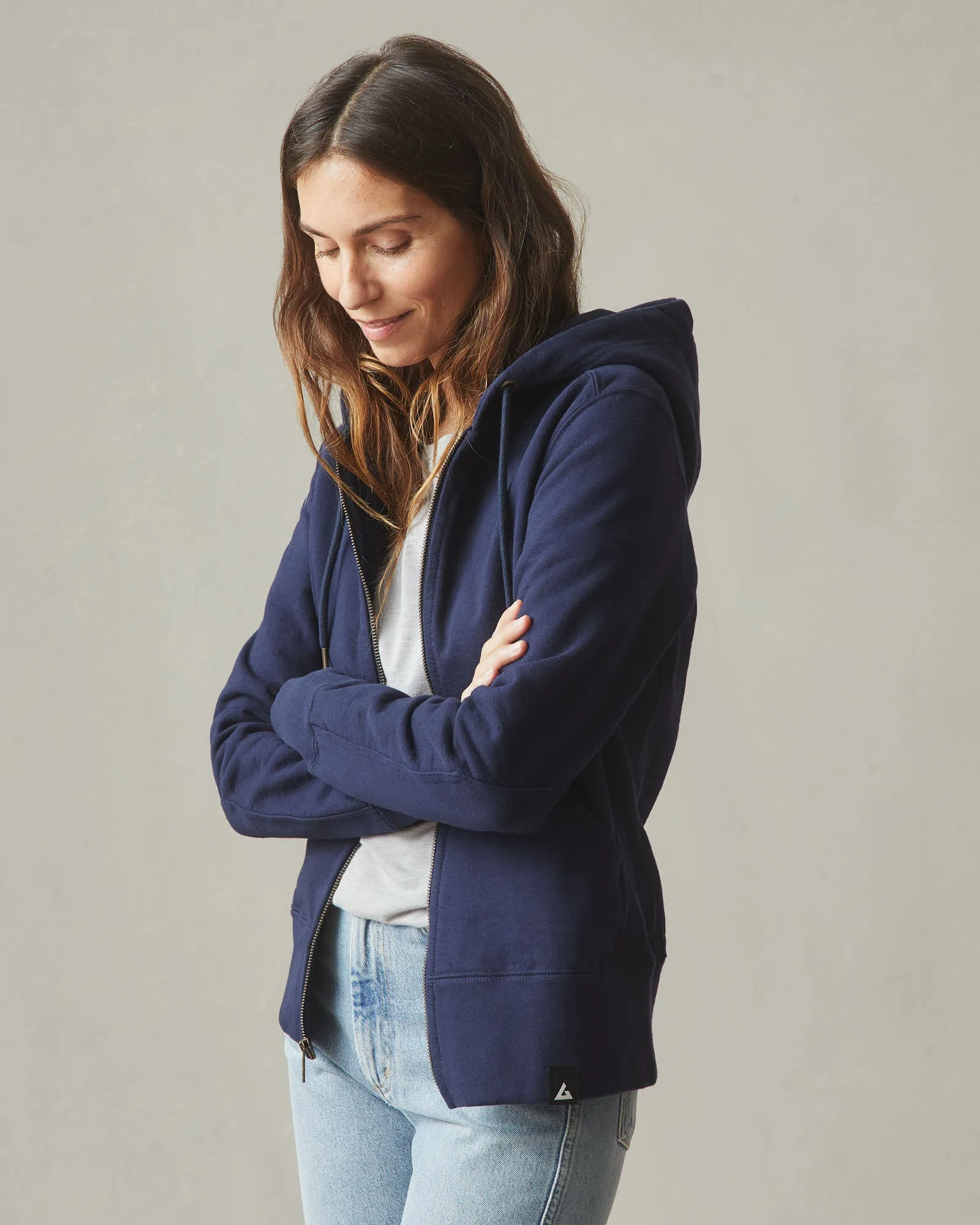 Women's Classic Full Zip - True Navy sold by American Giant product image thumbnail 4