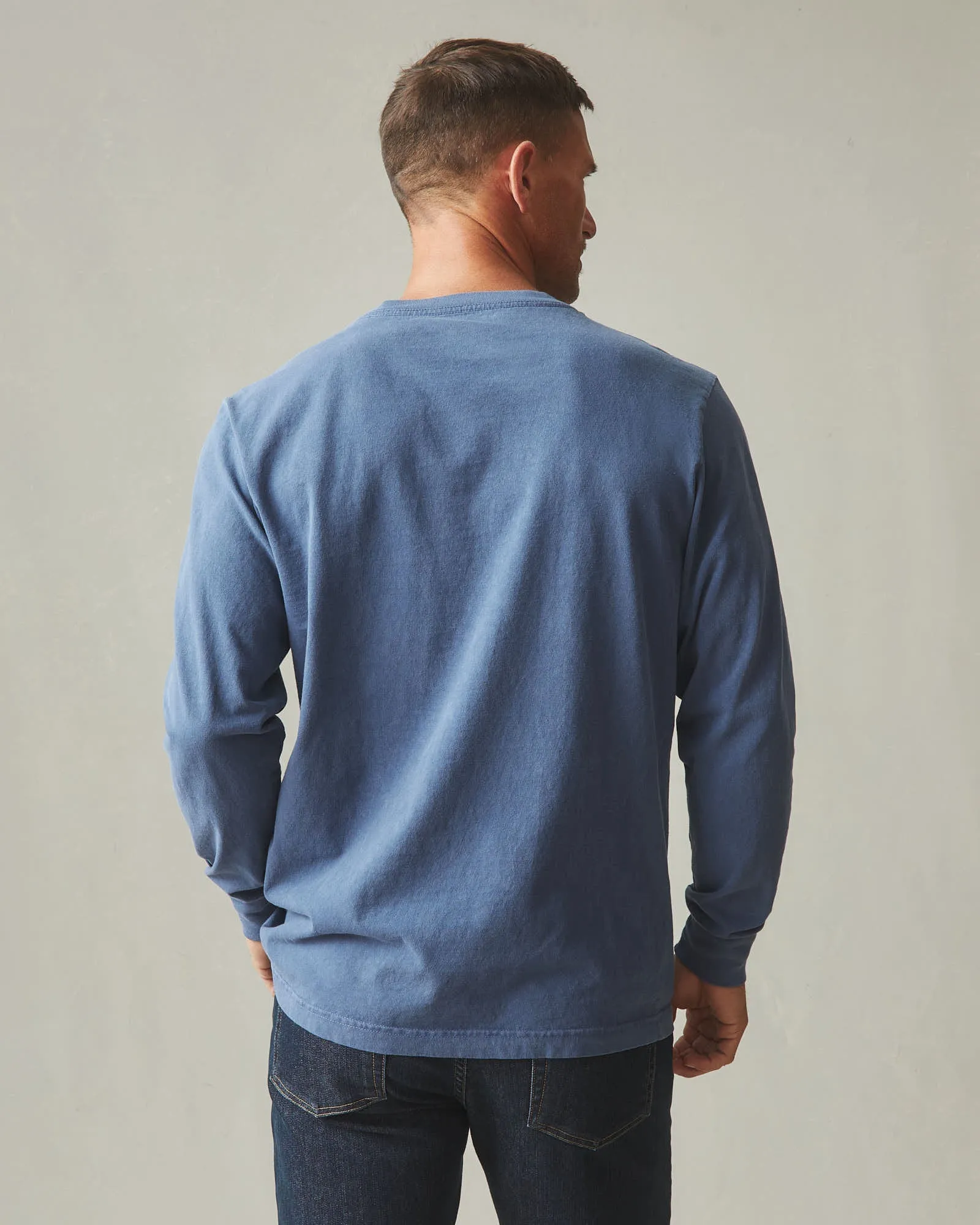Vintage Crew Tee Long Sleeve - Washed Blue Jean sold by American Giant product image thumbnail 2