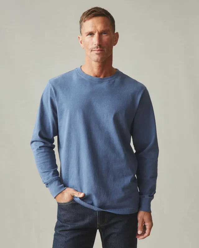 Vintage Crew Tee Long Sleeve - Washed Blue Jean sold by American Giant
