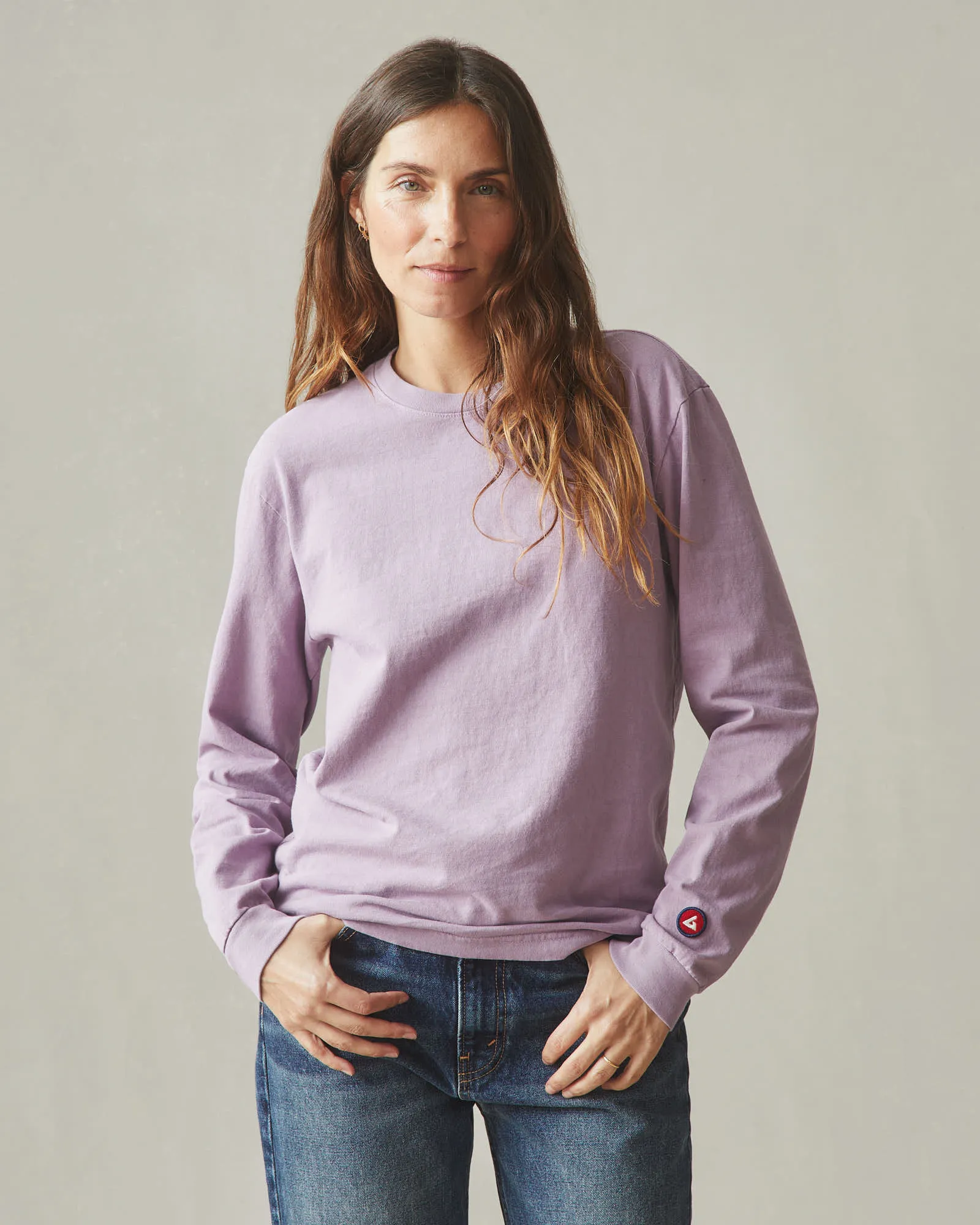 Vintage Crew Tee Long Sleeve - Washed Very Grape sold by American Giant