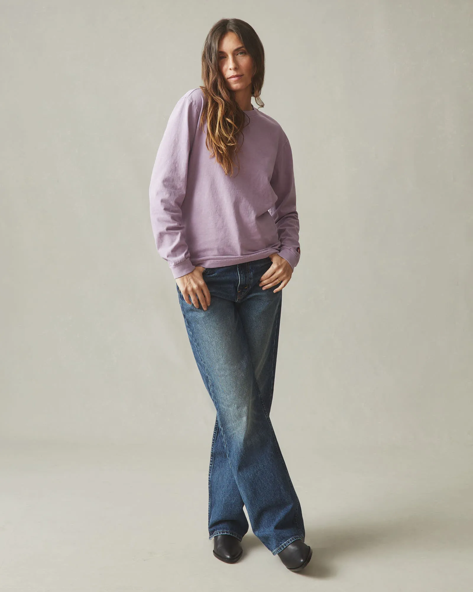 Vintage Crew Tee Long Sleeve - Washed Very Grape sold by American Giant product image thumbnail 4