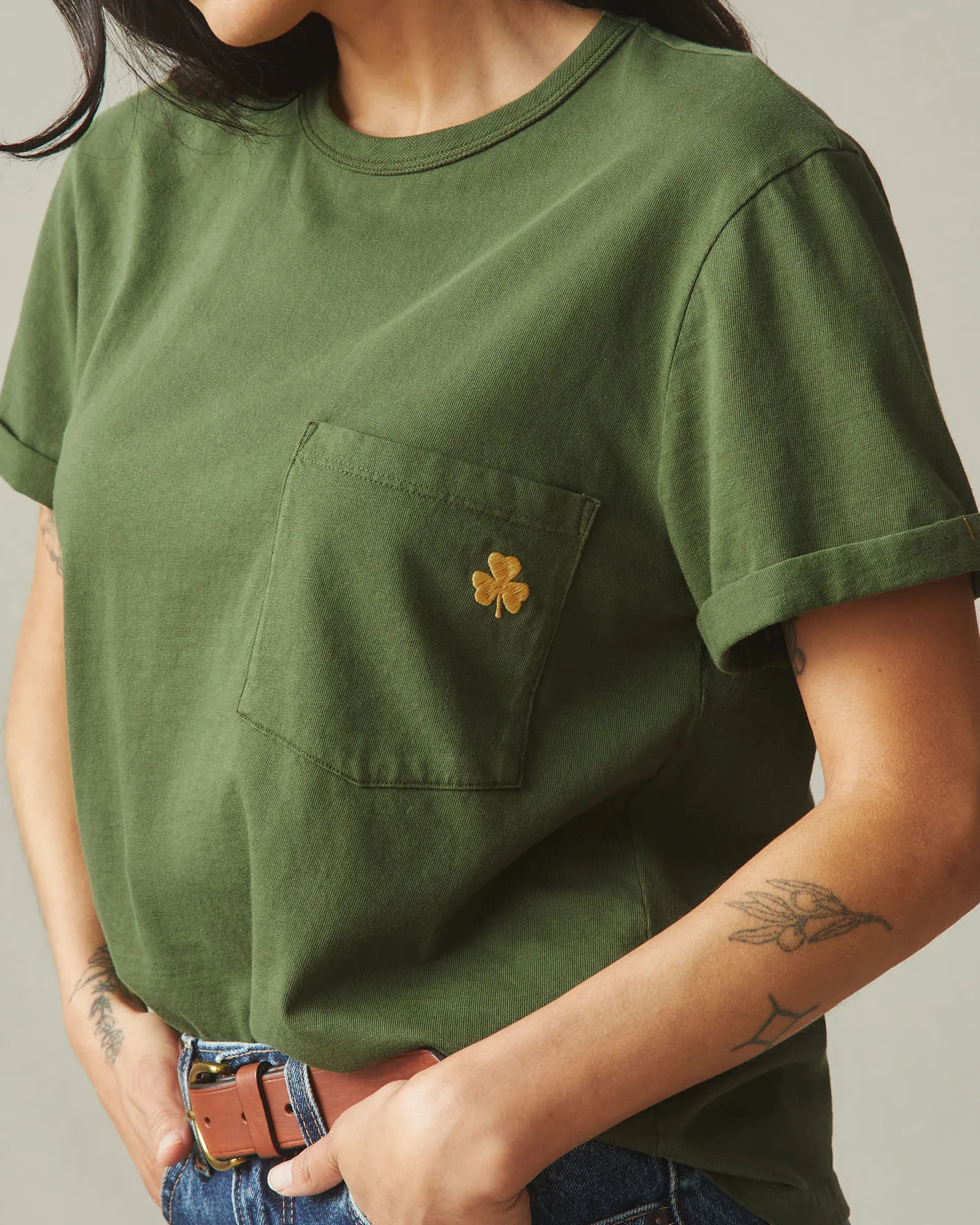 Women's Heavyweight Pocket Tee St. Patrick's Day - Chive sold by American Giant product image thumbnail 2