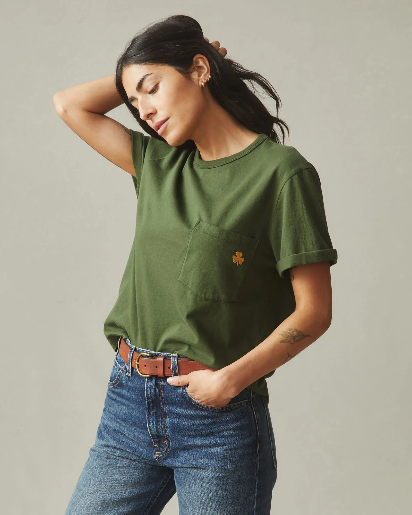 Women's Heavyweight Pocket Tee St. Patrick's Day - Chive sold by American Giant product image thumbnail 4