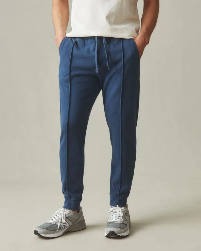 Men's Pintuck French Terry Jogger - Marine Navy sold by American Giant