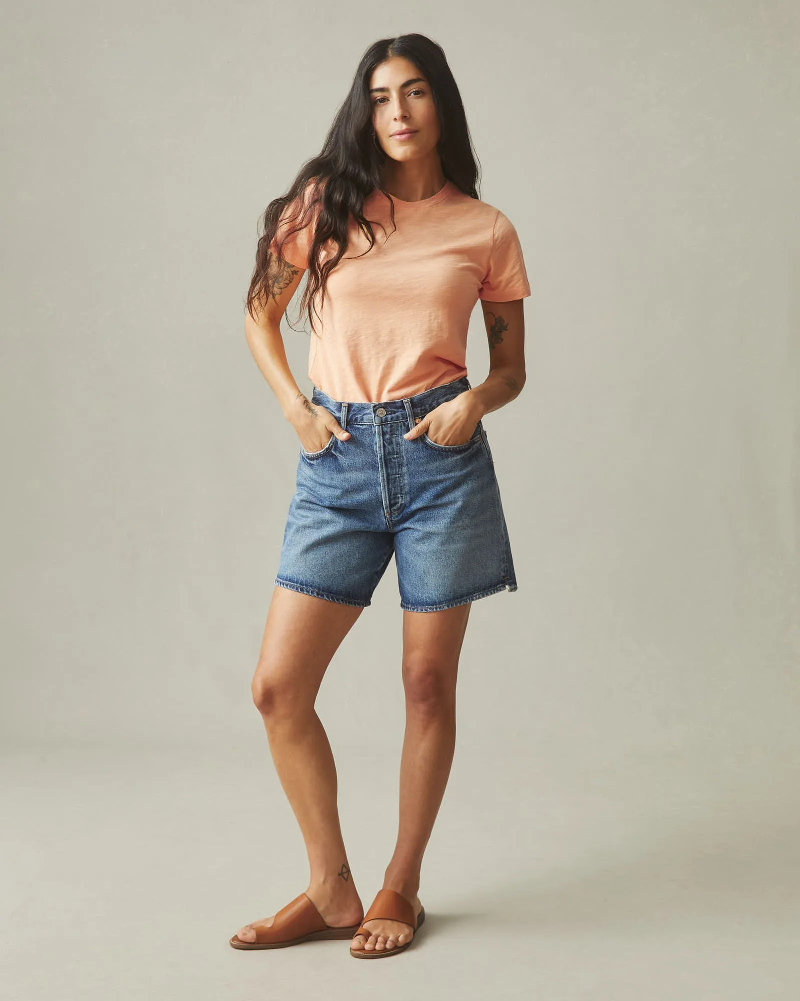 Women's Premium Slub Crew Tee - Peach Fuzz sold by American Giant product image thumbnail 5