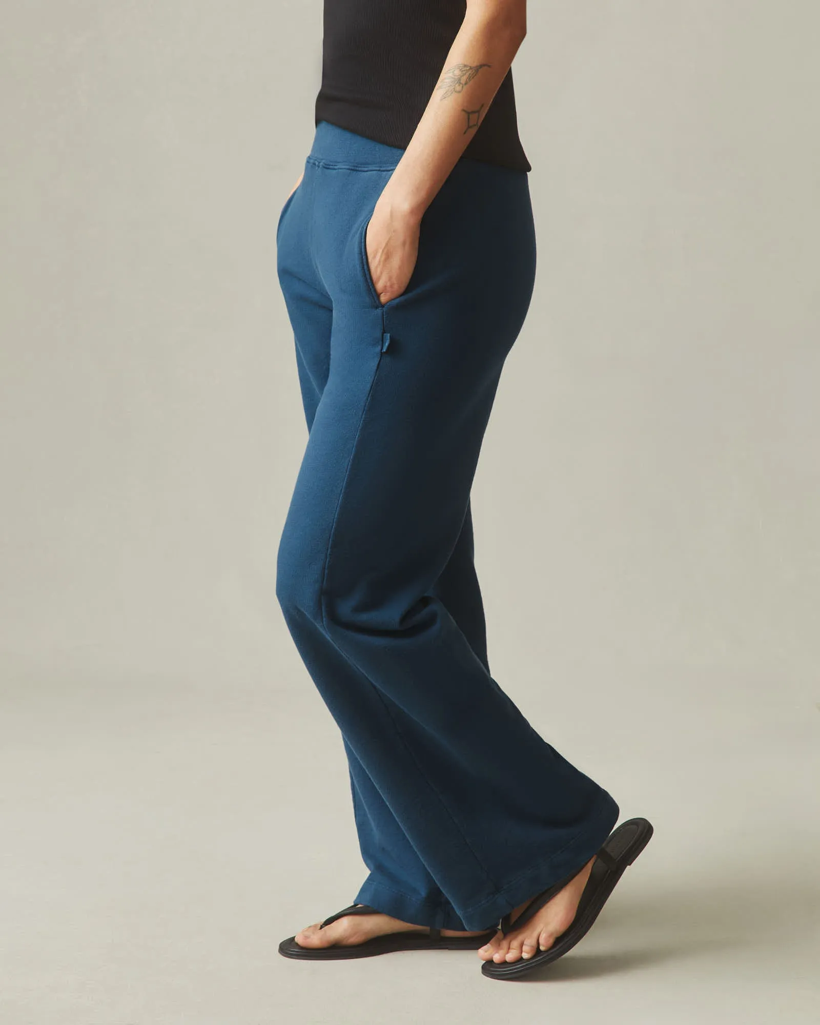 Women's French Terry Straight Sweatpant - Majolica Blue sold by American Giant product image thumbnail 2