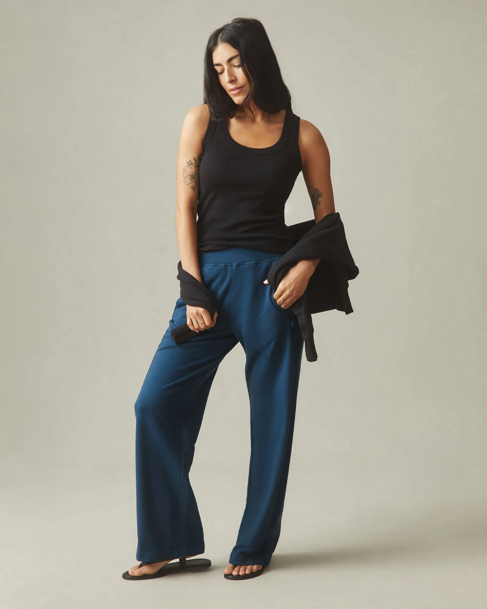 Women's French Terry Straight Sweatpant - Majolica Blue sold by American Giant product image thumbnail 5