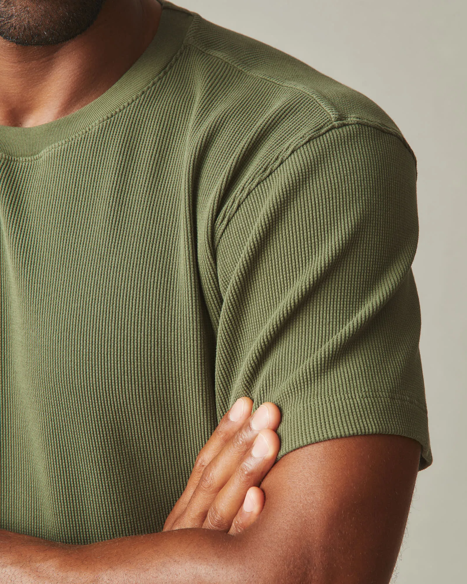 Men's Waffle Crew Tee - Fern sold by American Giant product image thumbnail 4