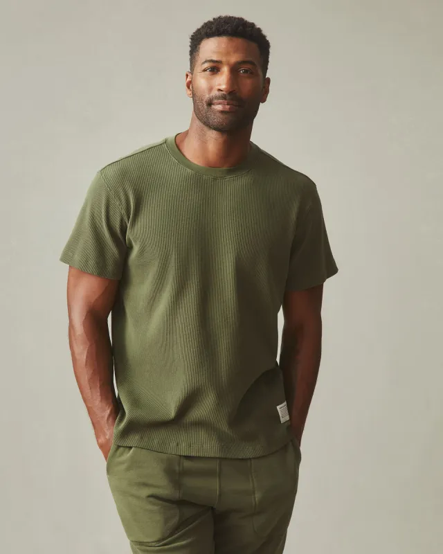Men's Waffle Crew Tee - Fern sold by American Giant