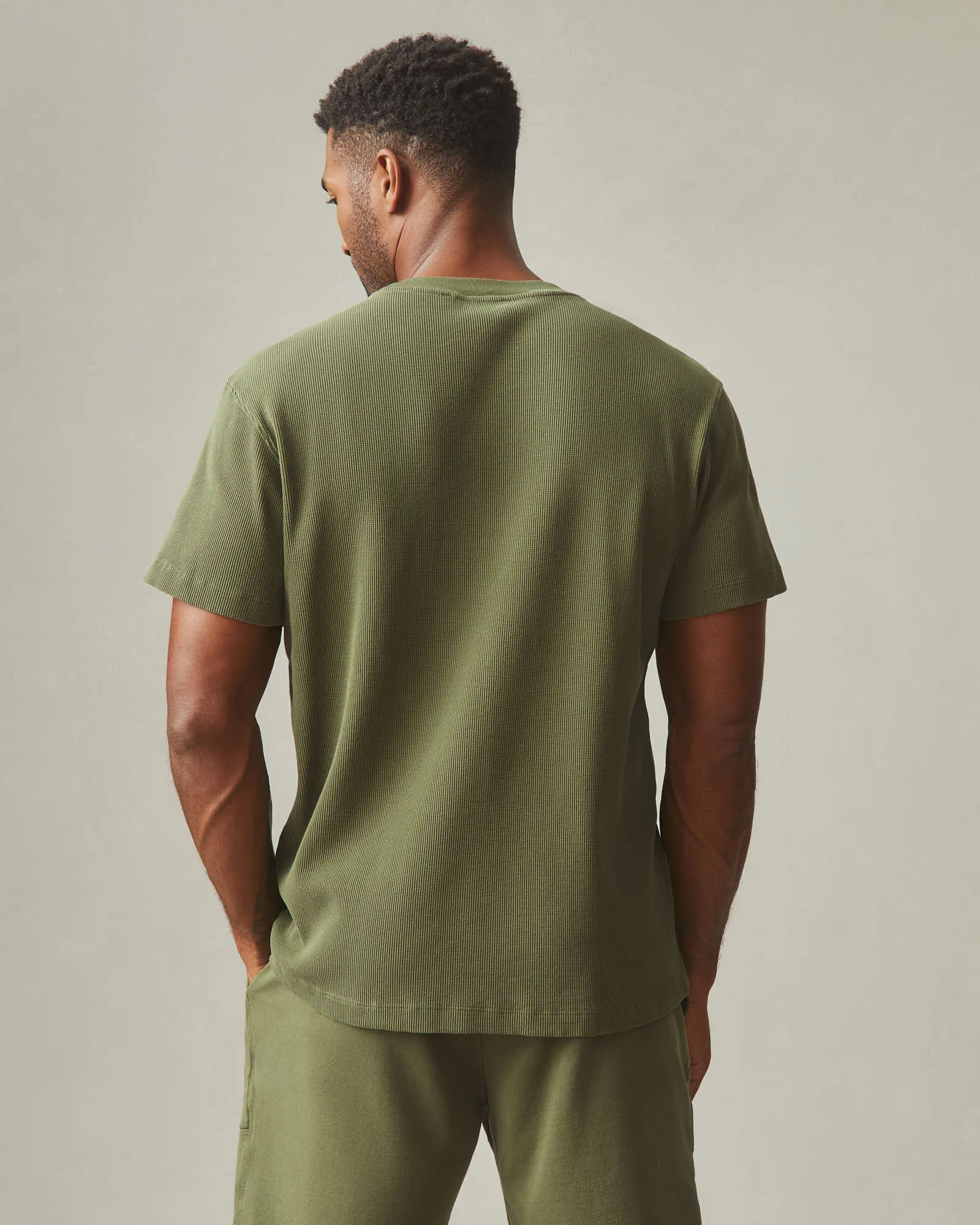 Men's Waffle Crew Tee - Fern sold by American Giant product image thumbnail 3