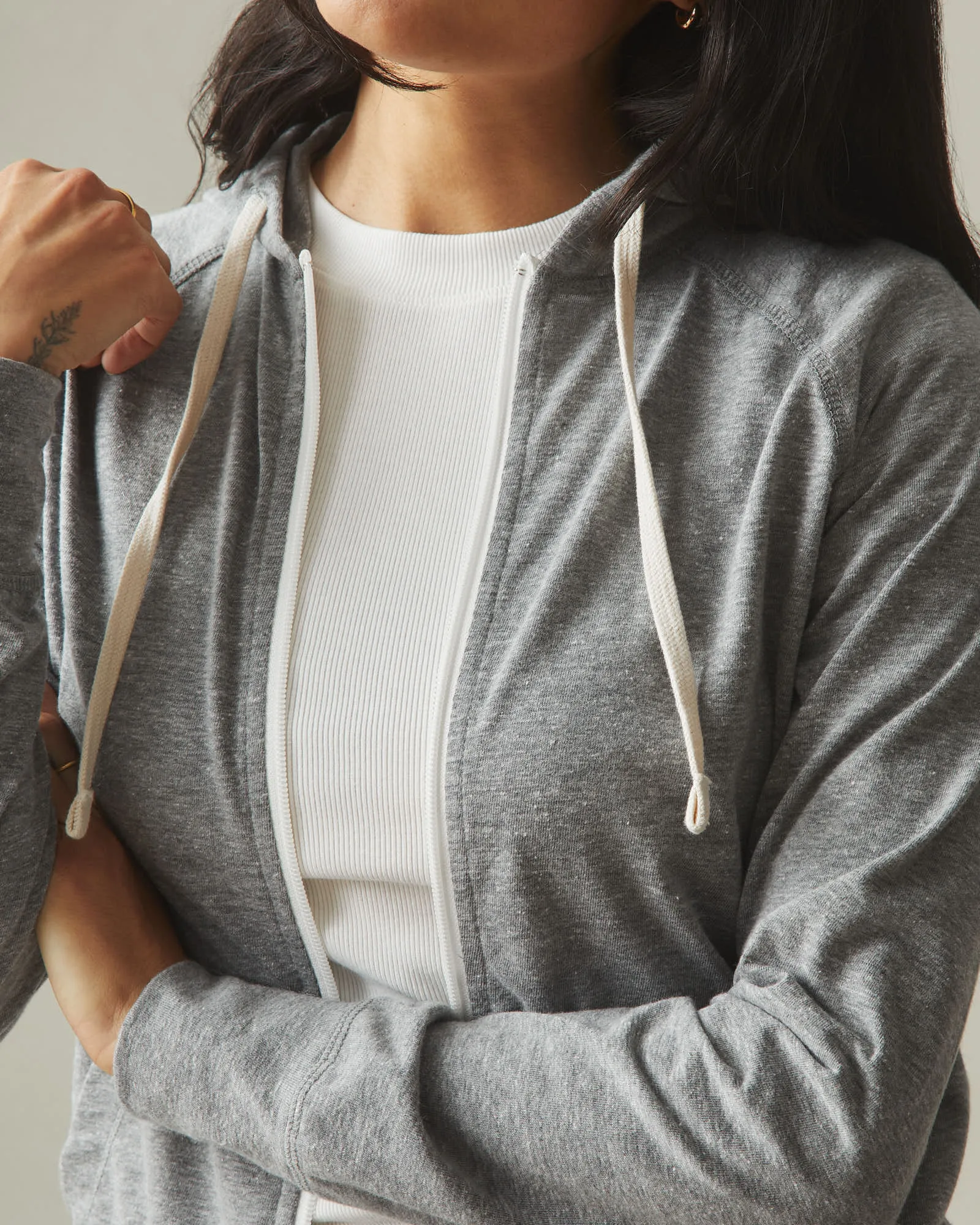 Women's Lightweight Full Zip - Dark Charcoal Heather sold by American Giant product image thumbnail 2