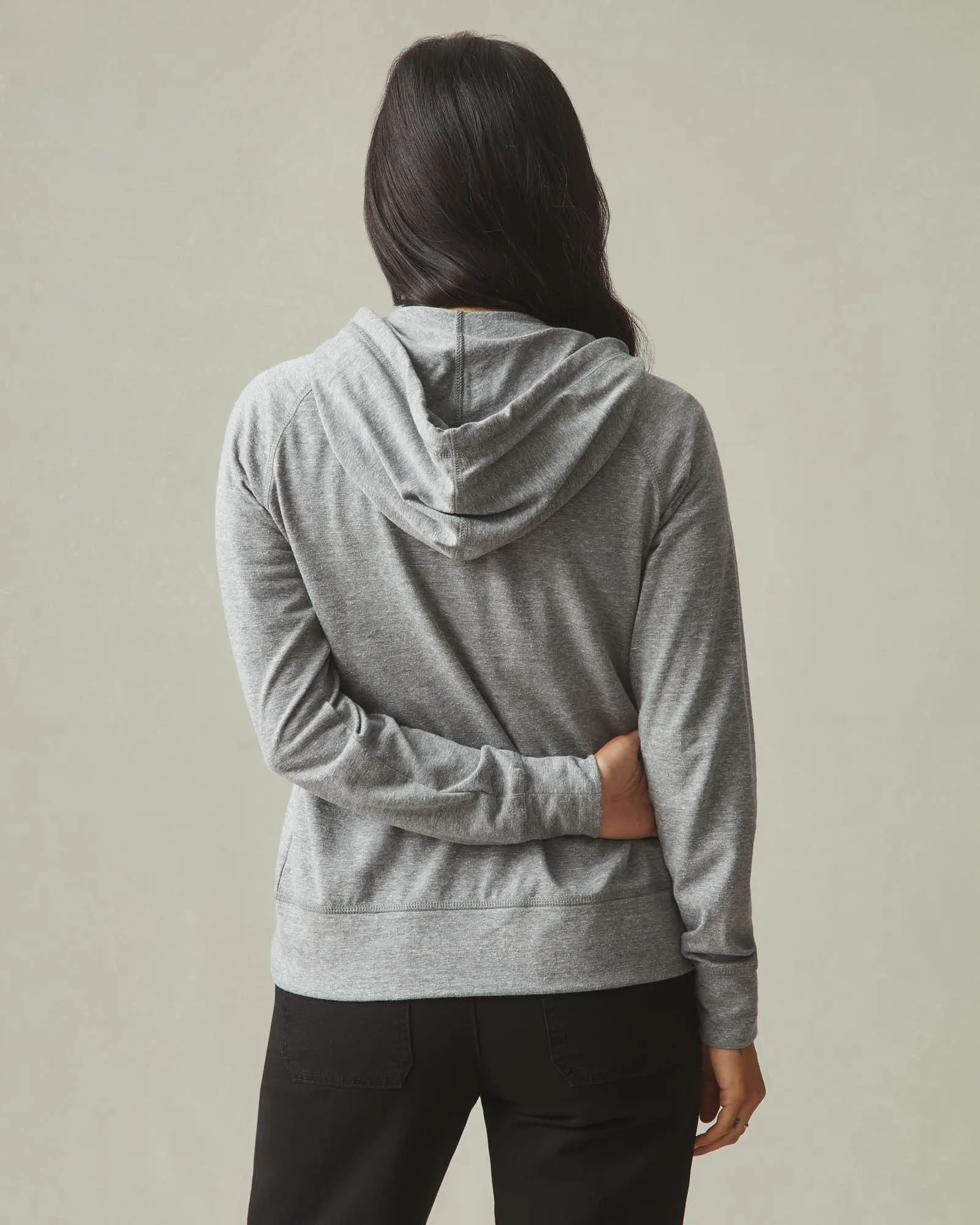 Women's Lightweight Full Zip - Dark Charcoal Heather sold by American Giant product image thumbnail 4