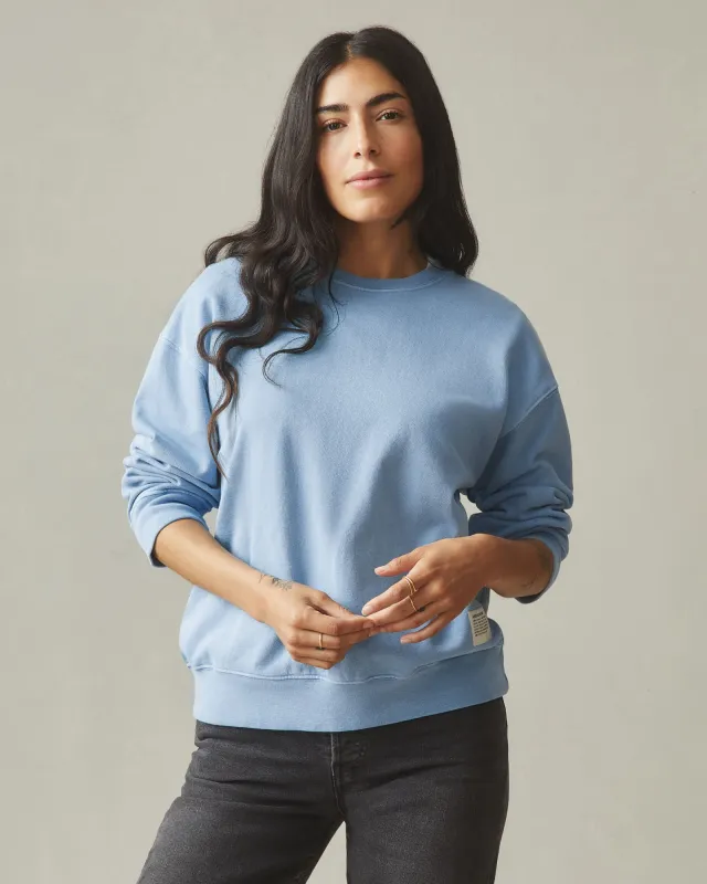 Vintage Wash Relaxed French Terry Crew - Fountain sold by American Giant