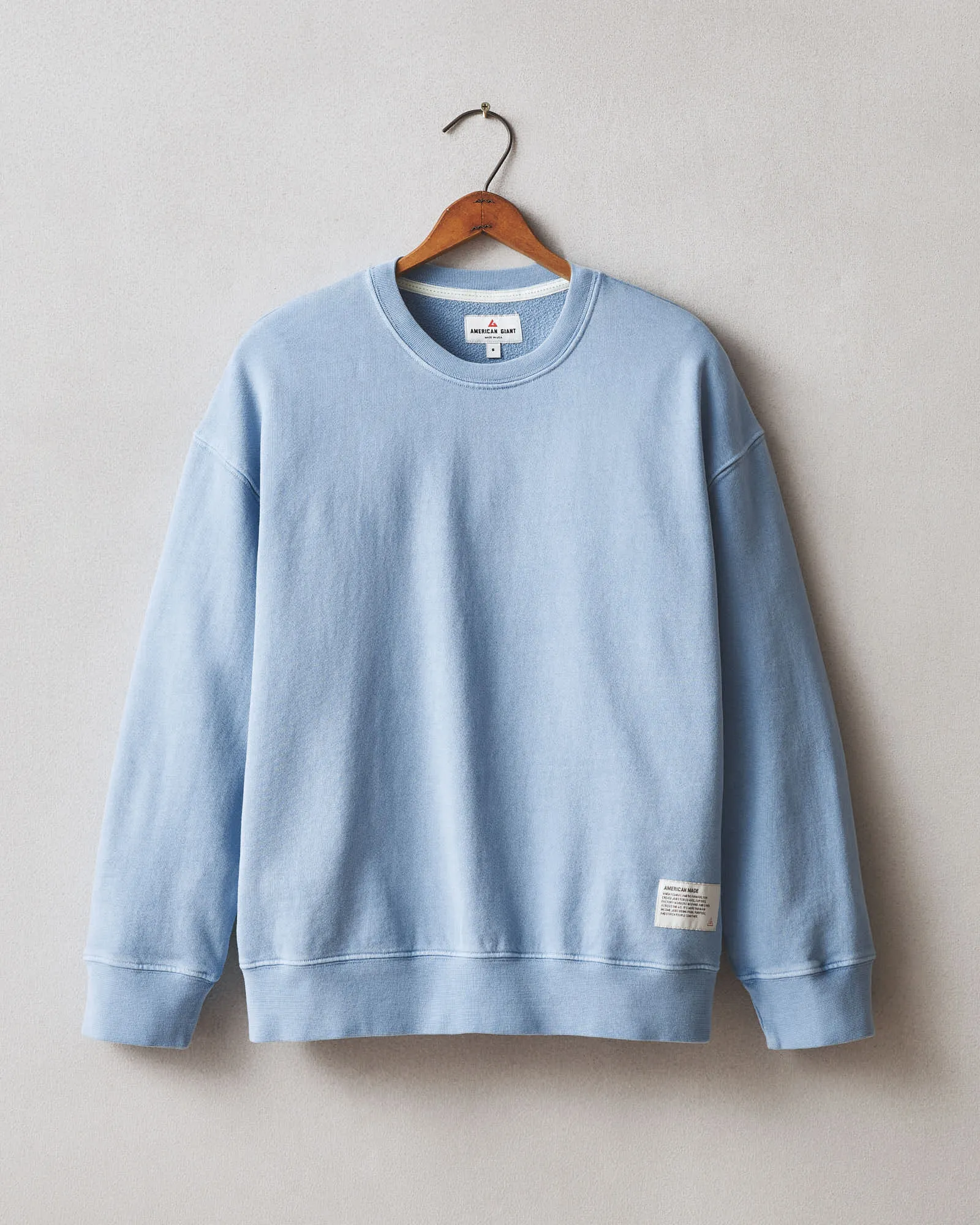 Vintage Wash Relaxed French Terry Crew - Fountain sold by American Giant product image thumbnail 5