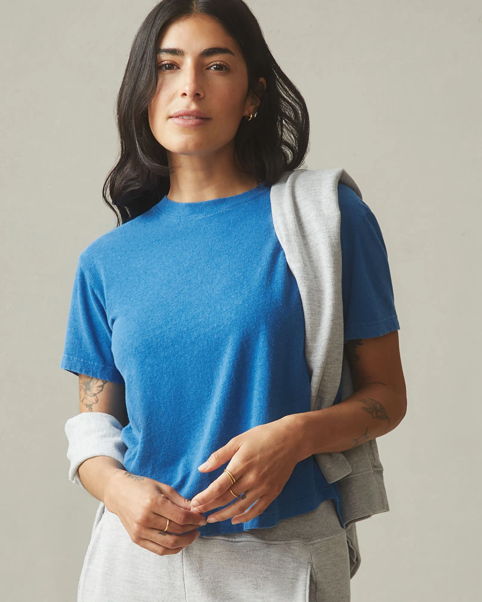 Women's Hemp Jersey Crew Tee - Classic Blue sold by American Giant product image thumbnail 3
