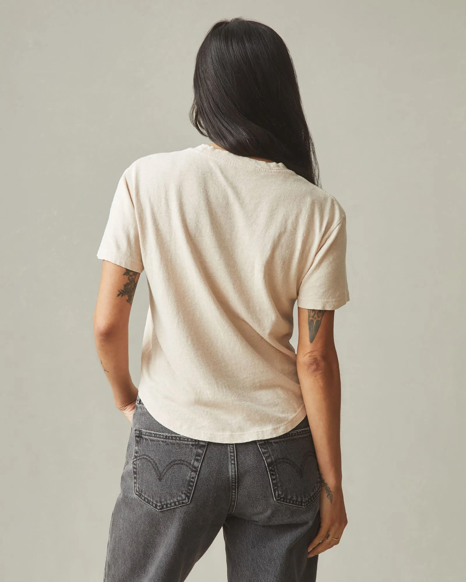 Women's Hemp Jersey Crew Tee - Almond Peach sold by American Giant product image thumbnail 3