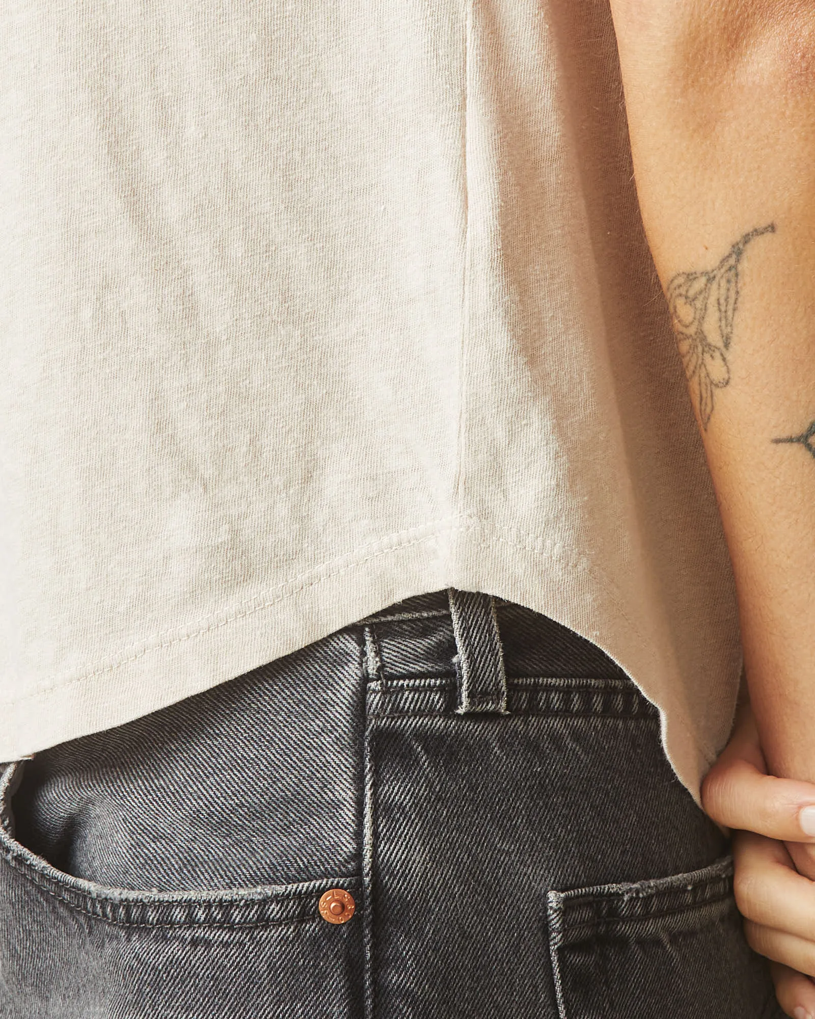 Women's Hemp Jersey Crew Tee - Almond Peach sold by American Giant product image thumbnail 4