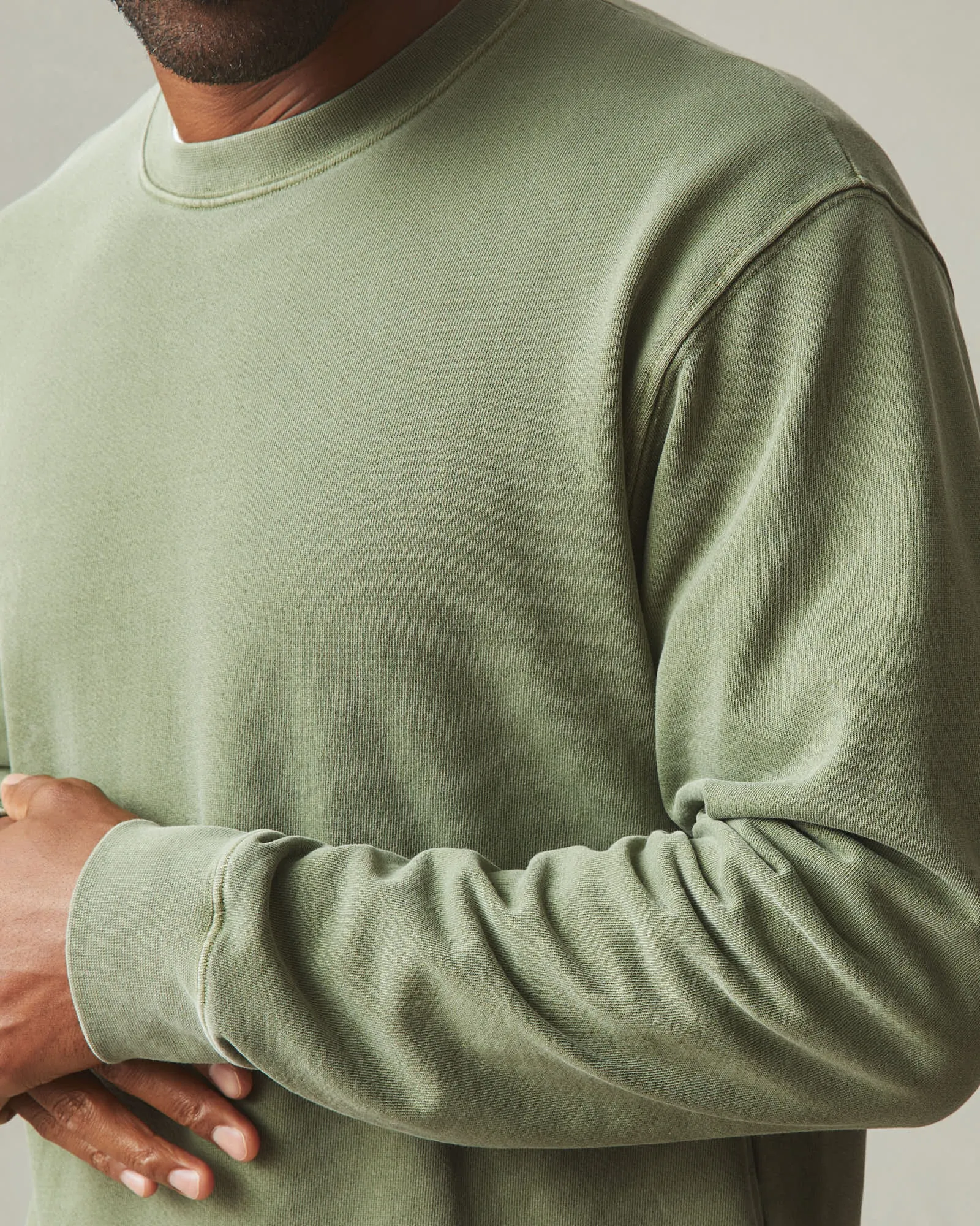 Men's Vintage Washed Relaxed French Terry Crew - Fern sold by American Giant product image thumbnail 2