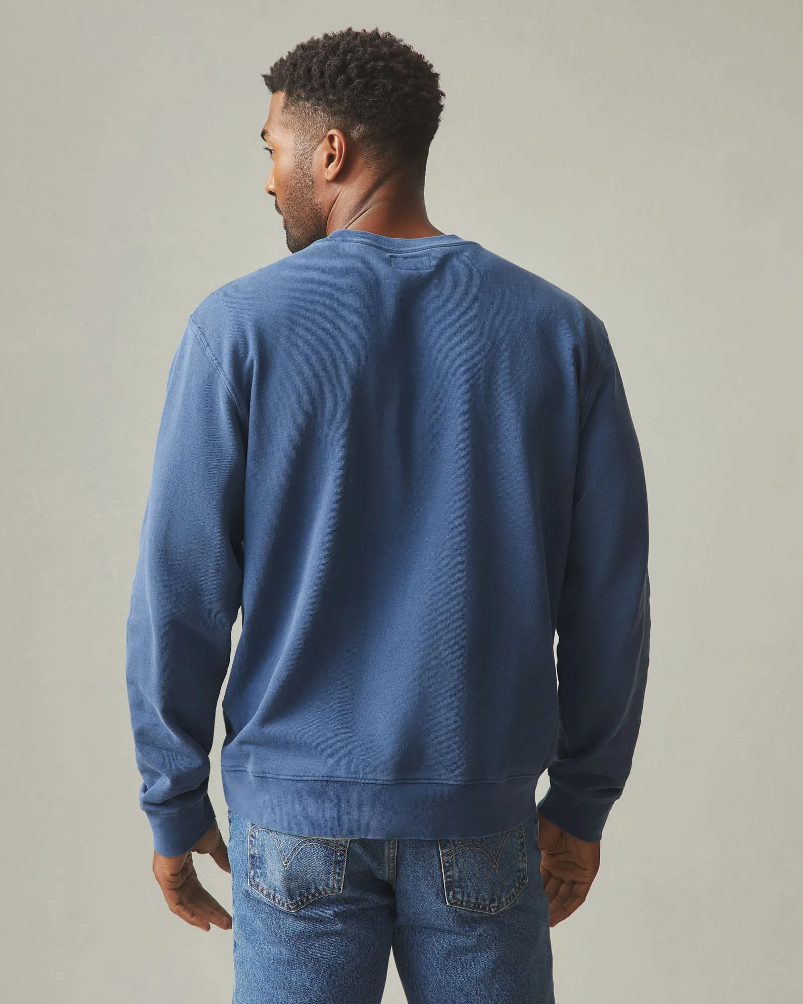 Men's Vintage Washed Relaxed French Terry Crew - Eclipse Blue sold by American Giant product image thumbnail 3