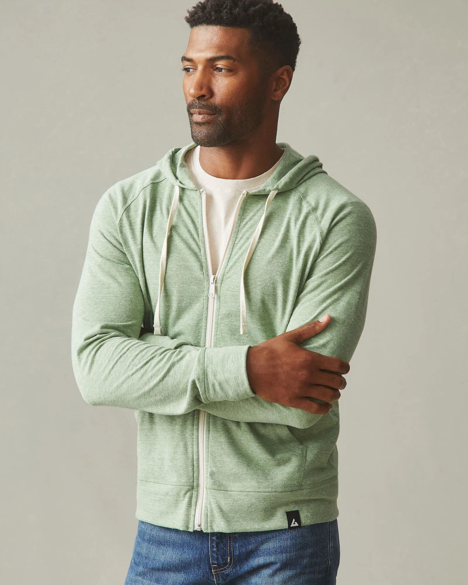 Men's Lightweight Full Zip - Dill Heather sold by American Giant product image thumbnail 3