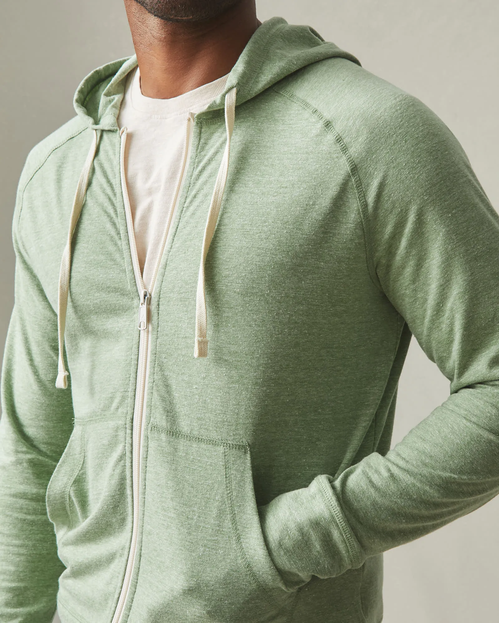 Men's Lightweight Full Zip - Dill Heather sold by American Giant product image thumbnail 2