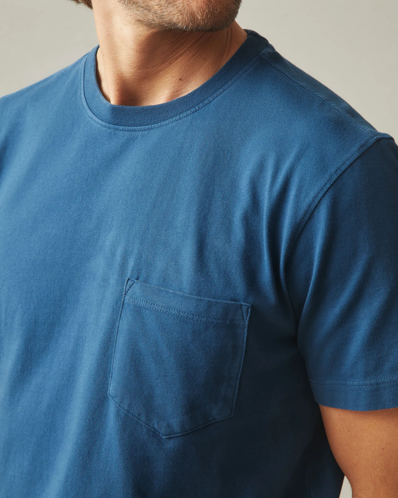 Men's Pocket Tee - Majolica Blue sold by American Giant product image thumbnail 4