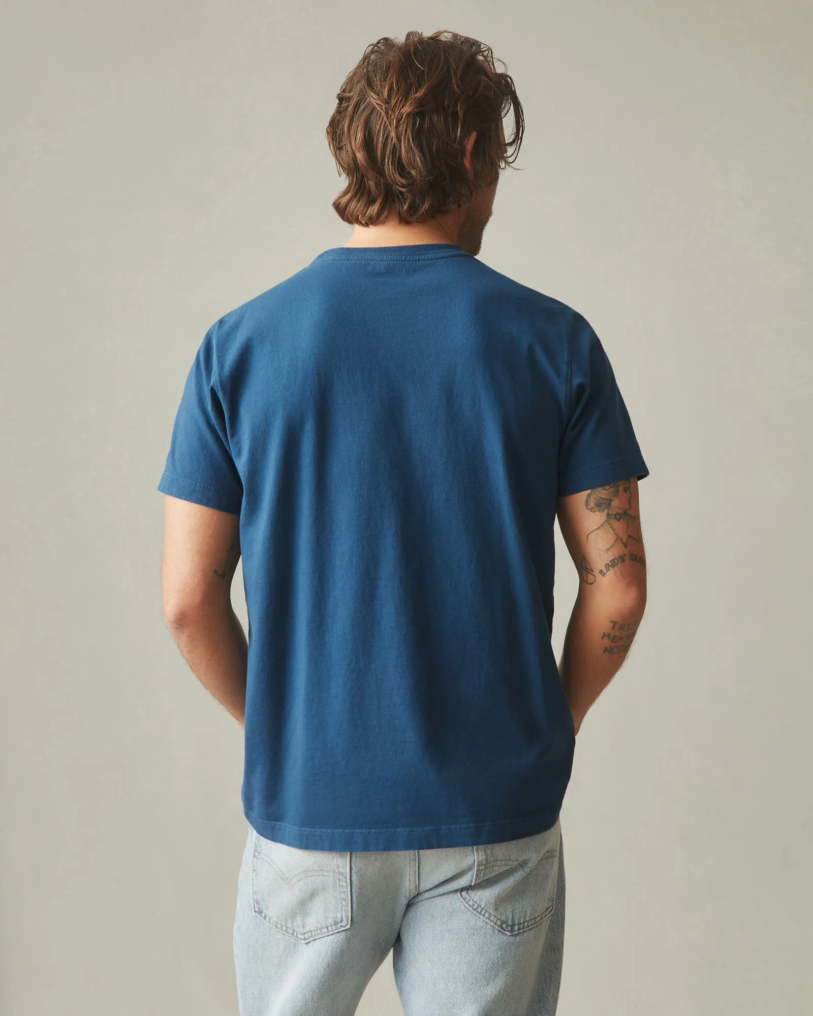Men's Pocket Tee - Majolica Blue sold by American Giant product image thumbnail 3