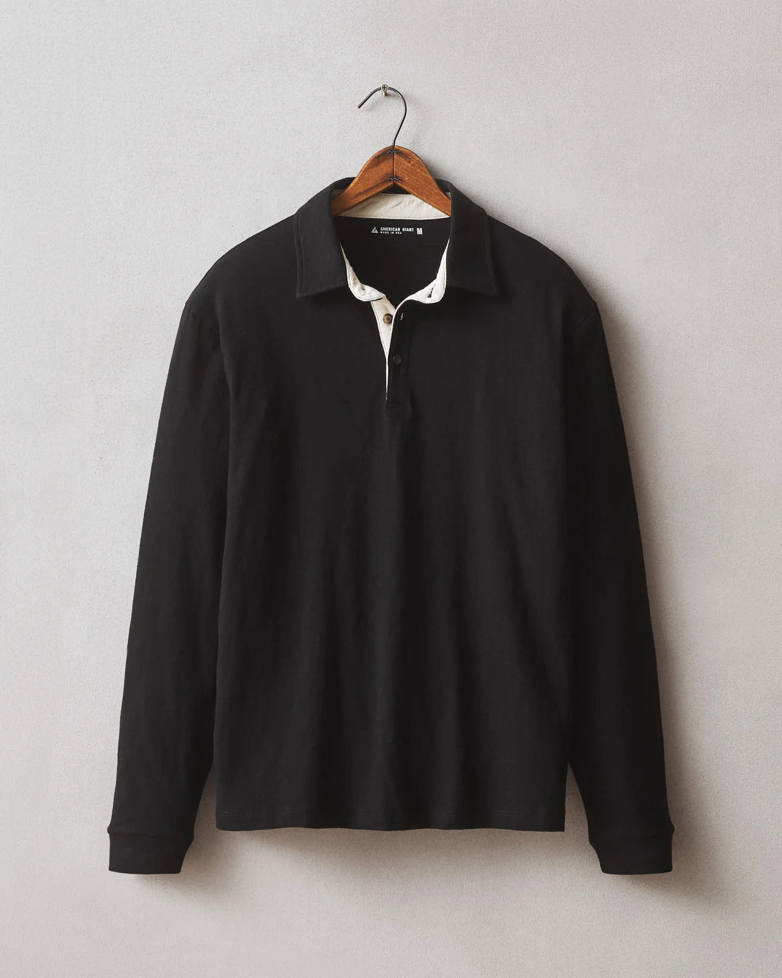 Premium Slub Polo Long Sleeve - Black sold by American Giant product image thumbnail 5