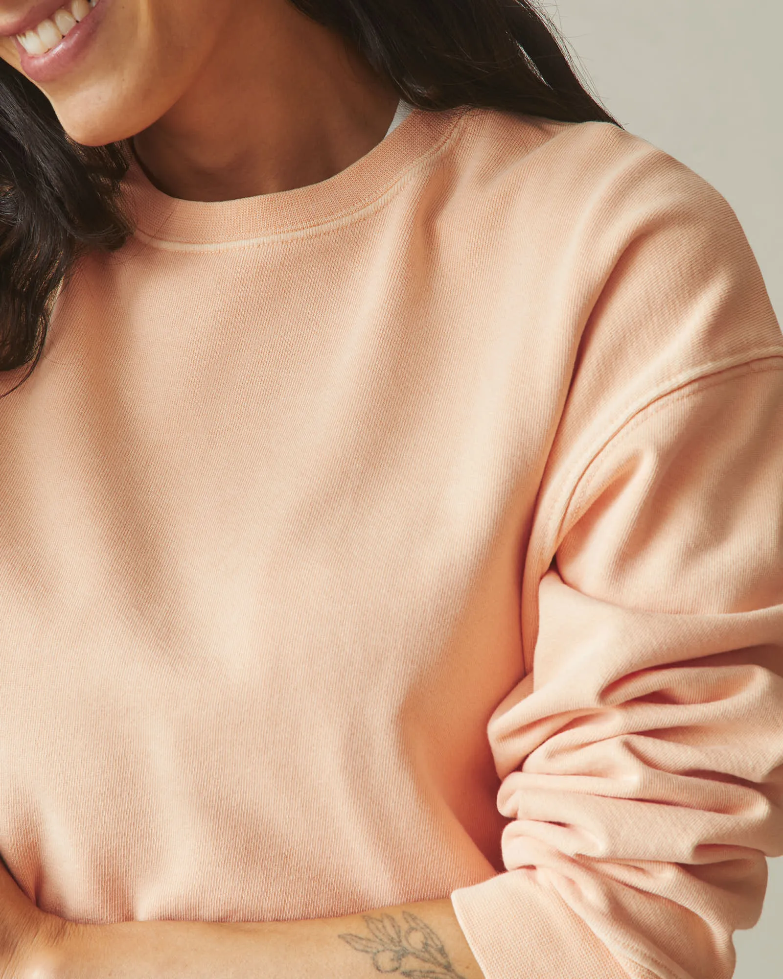 Women's Vintage Wash Relaxed French Terry Crew - Peach Fuzz sold by American Giant product image thumbnail 2