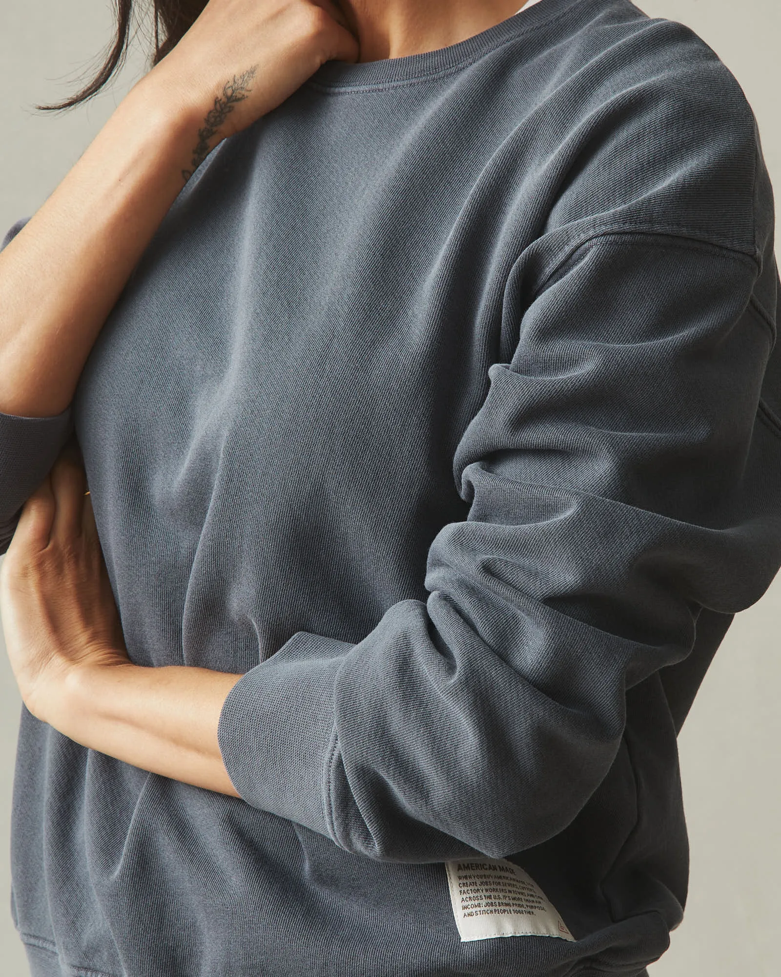 Women's Vintage Wash Relaxed French Terry Crew - Metropolitan Grey sold by American Giant product image thumbnail 3