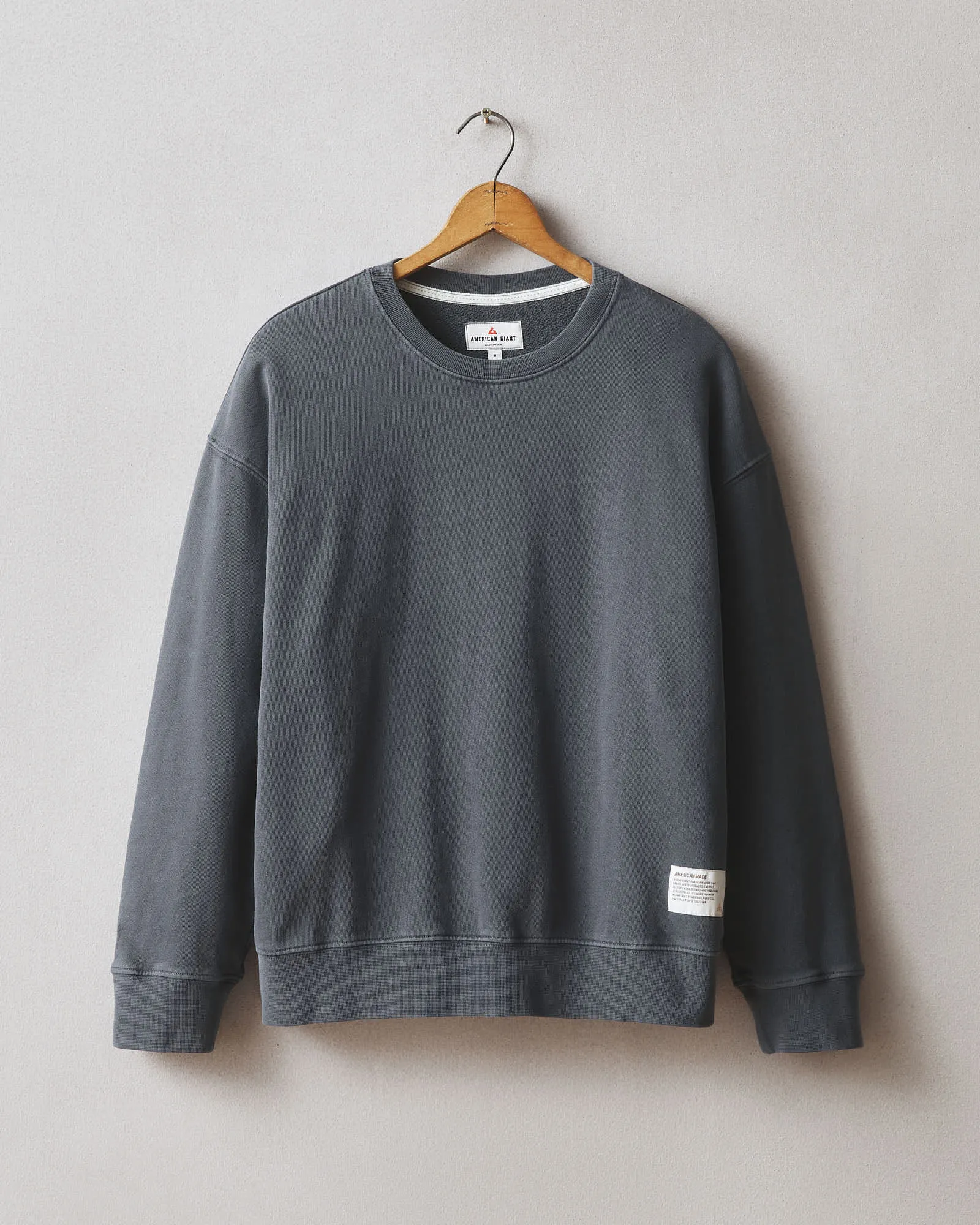 Women's Vintage Wash Relaxed French Terry Crew - Metropolitan Grey sold by American Giant product image thumbnail 4