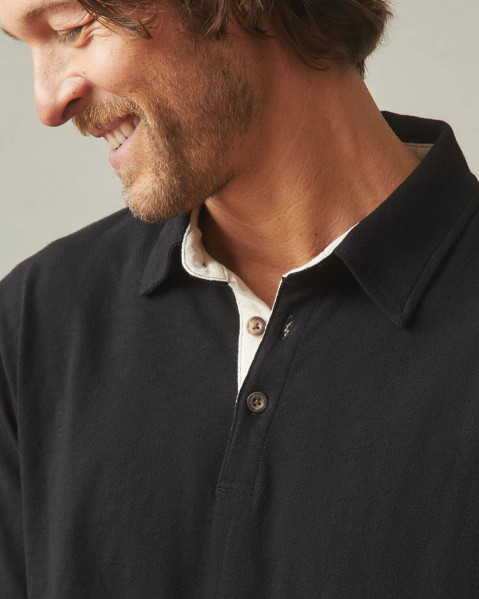 Men's Premium Slub Long Sleeve Polo - Black sold by American Giant product image thumbnail 4