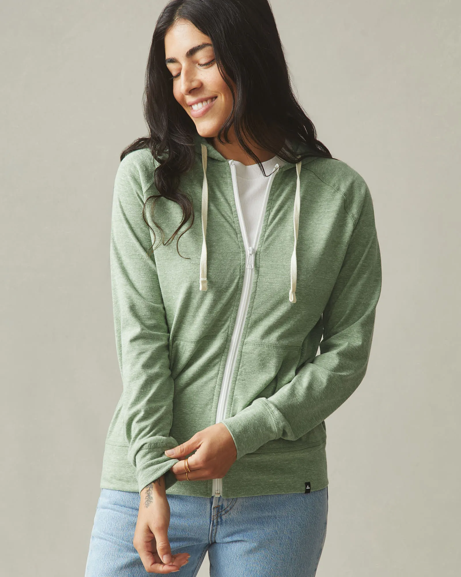 Women's Lightweight Full Zip - Dill Heather sold by American Giant product image thumbnail 2