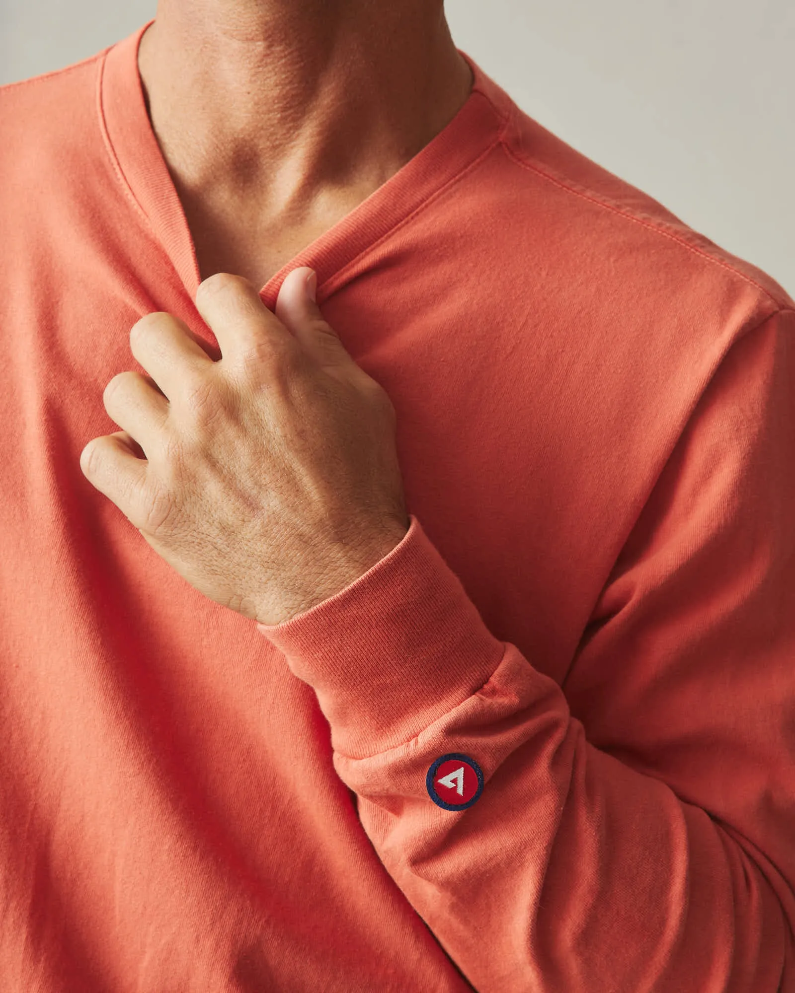 Men's Vintage Crew Long Sleeve Tee - Washed Habanero sold by American Giant product image thumbnail 4