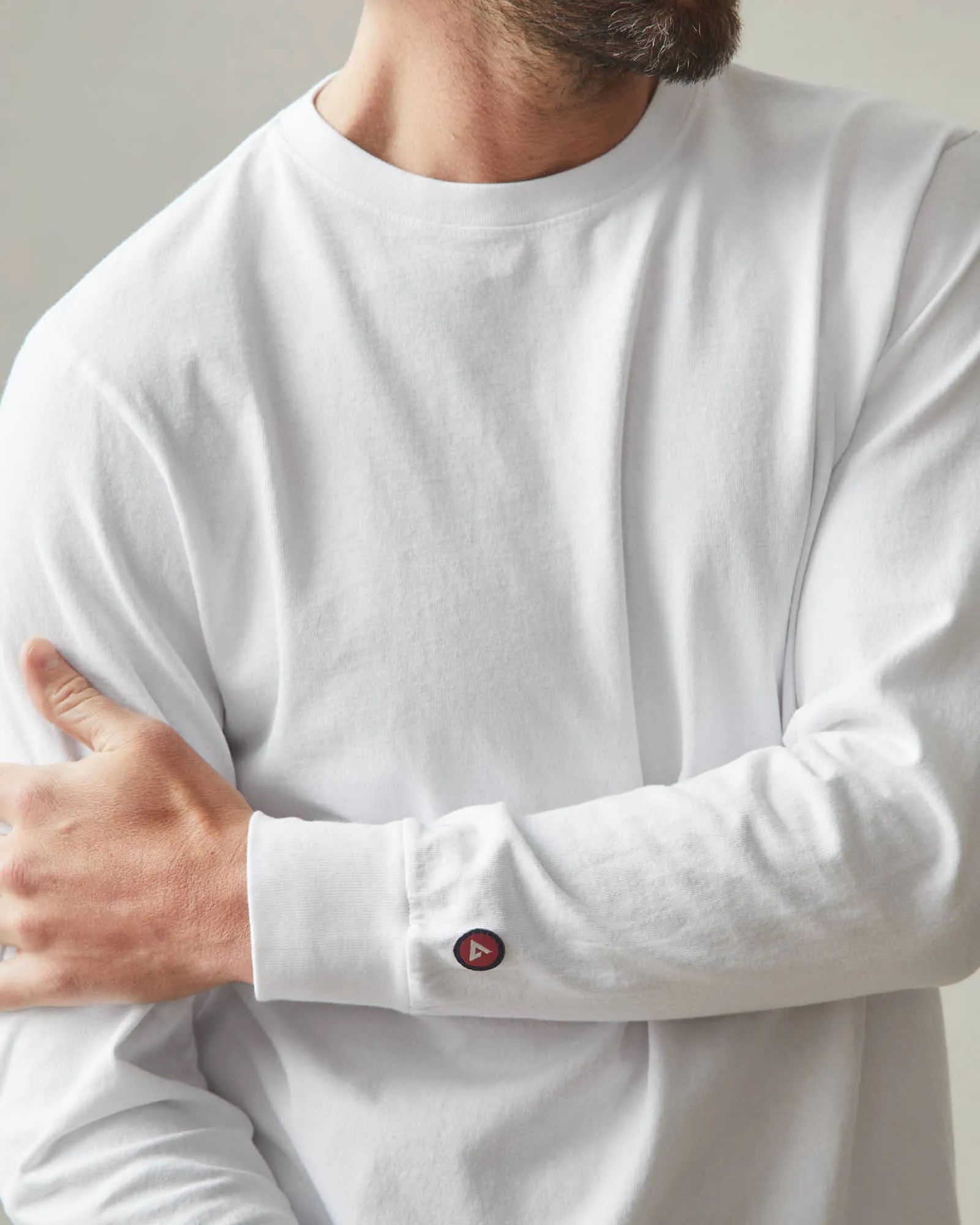 Men's Vintage Crew Long Sleeve Tee - White sold by American Giant product image thumbnail 2