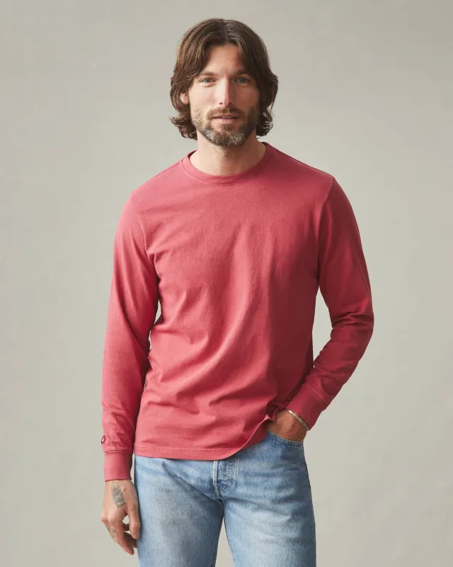 Men's Vintage Crew Long Sleeve Tee - Washed Poppy sold by American Giant