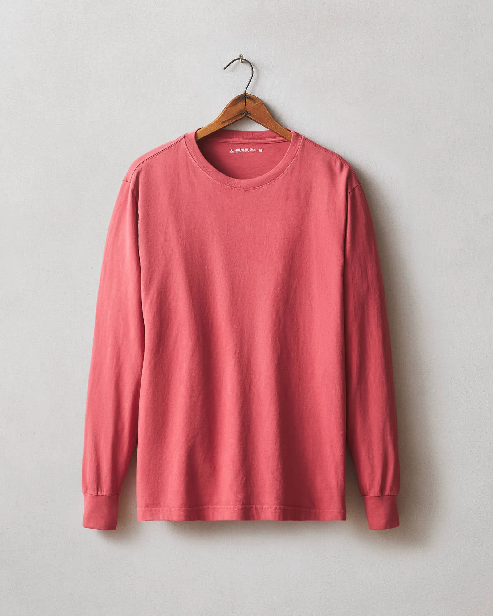 Men's Vintage Crew Long Sleeve Tee - Washed Poppy sold by American Giant product image thumbnail 4