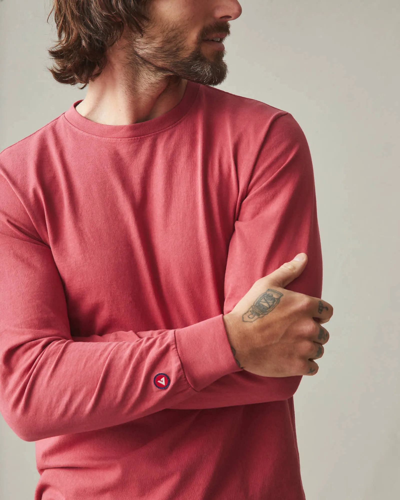 Men's Vintage Crew Long Sleeve Tee - Washed Poppy sold by American Giant product image thumbnail 2