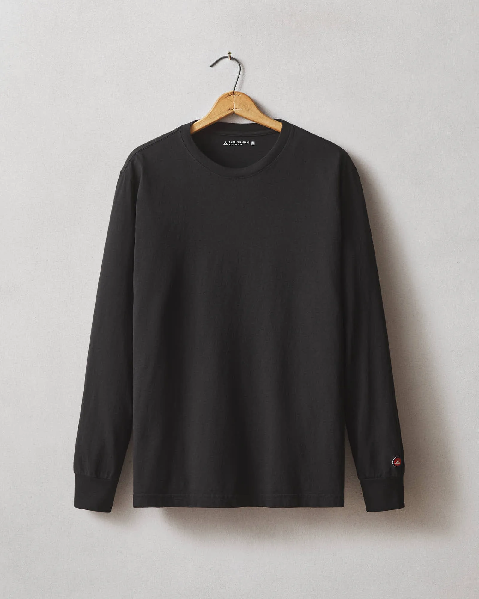 Men's Vintage Crew Long Sleeve Tee - Black sold by American Giant product image thumbnail 5