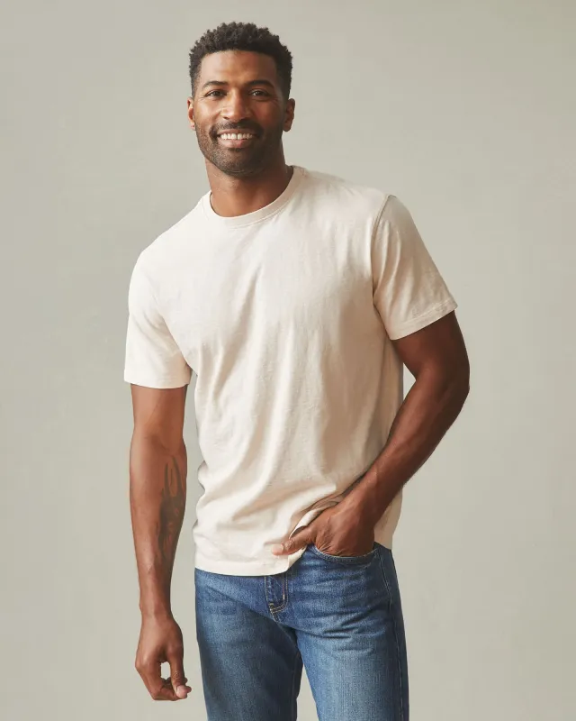 Men's Premium Slub Crew Tee - Almond Peach sold by American Giant