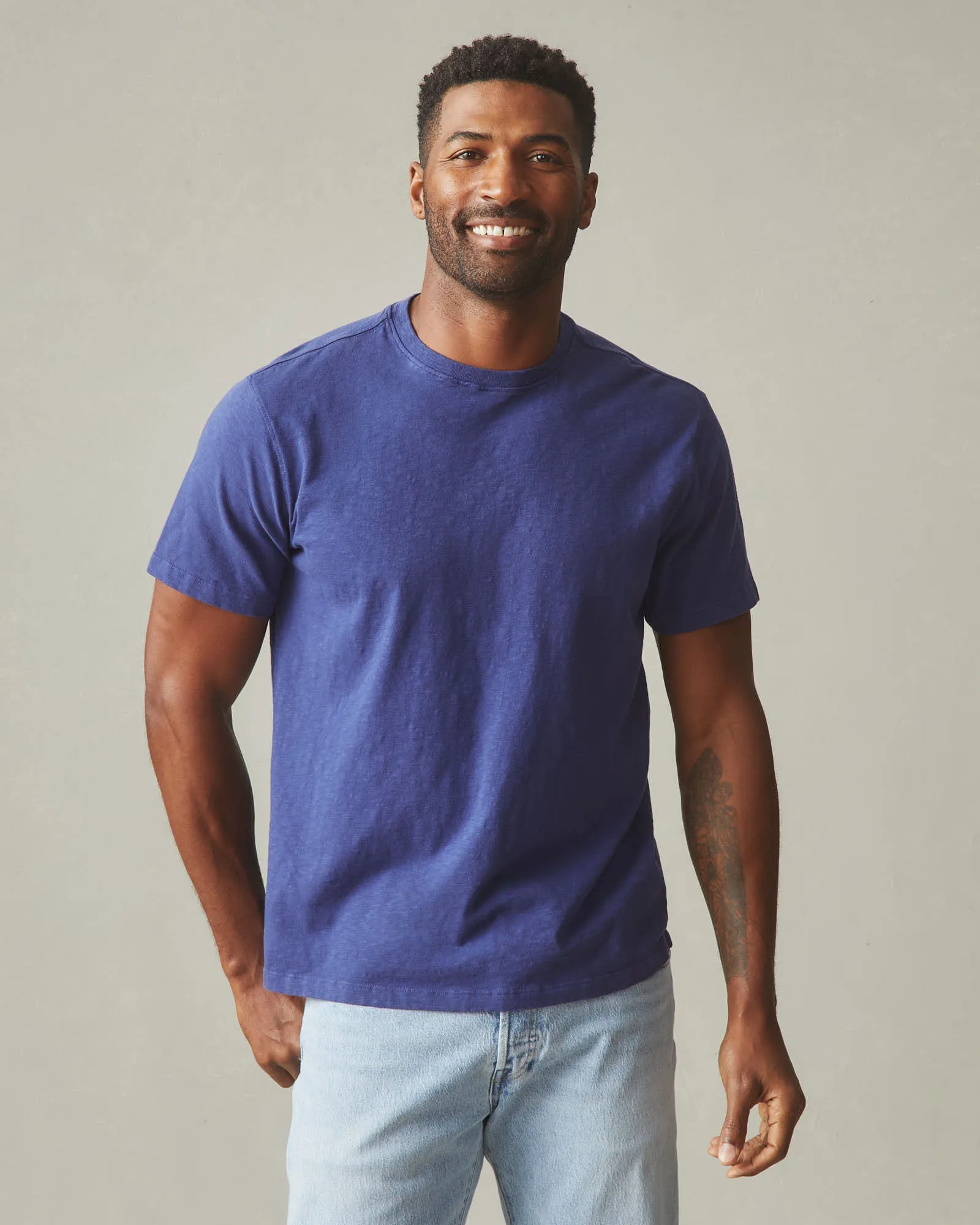 Men's Premium Slub Crew Tee - Blue Ribbon sold by American Giant
